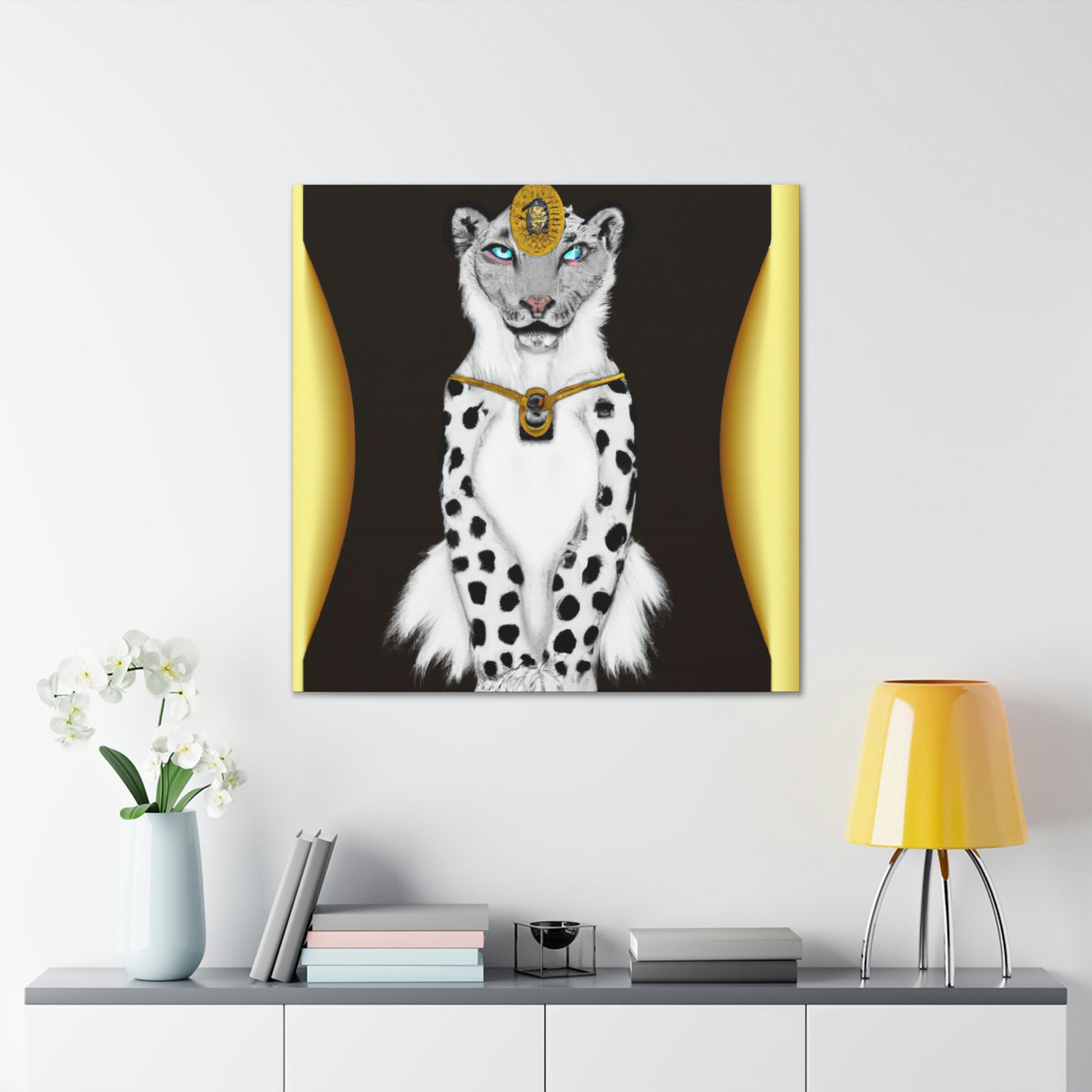 "Luxurious Snowy Panther" - Canvas