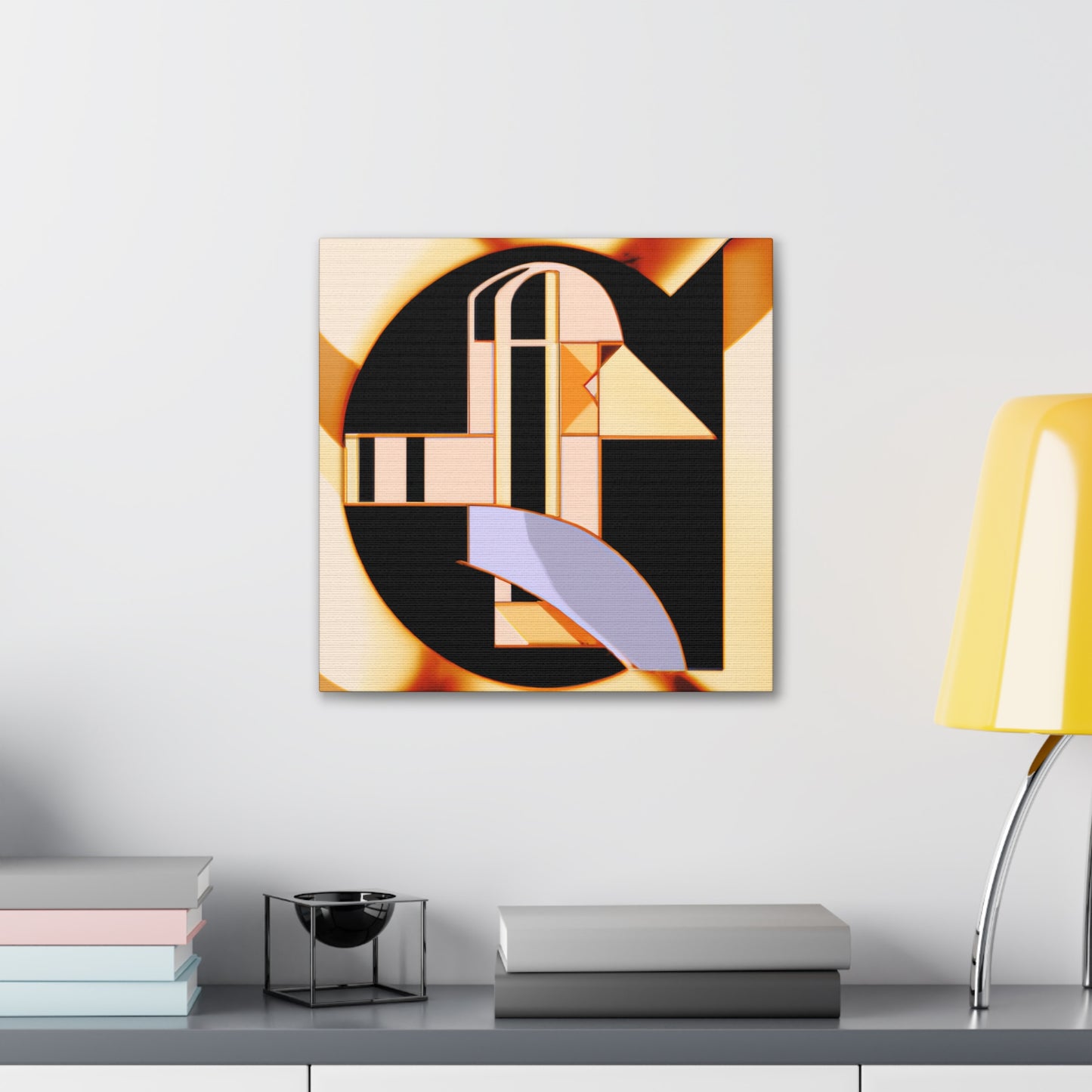 "Gleaming Art Deco Sun" - Canvas