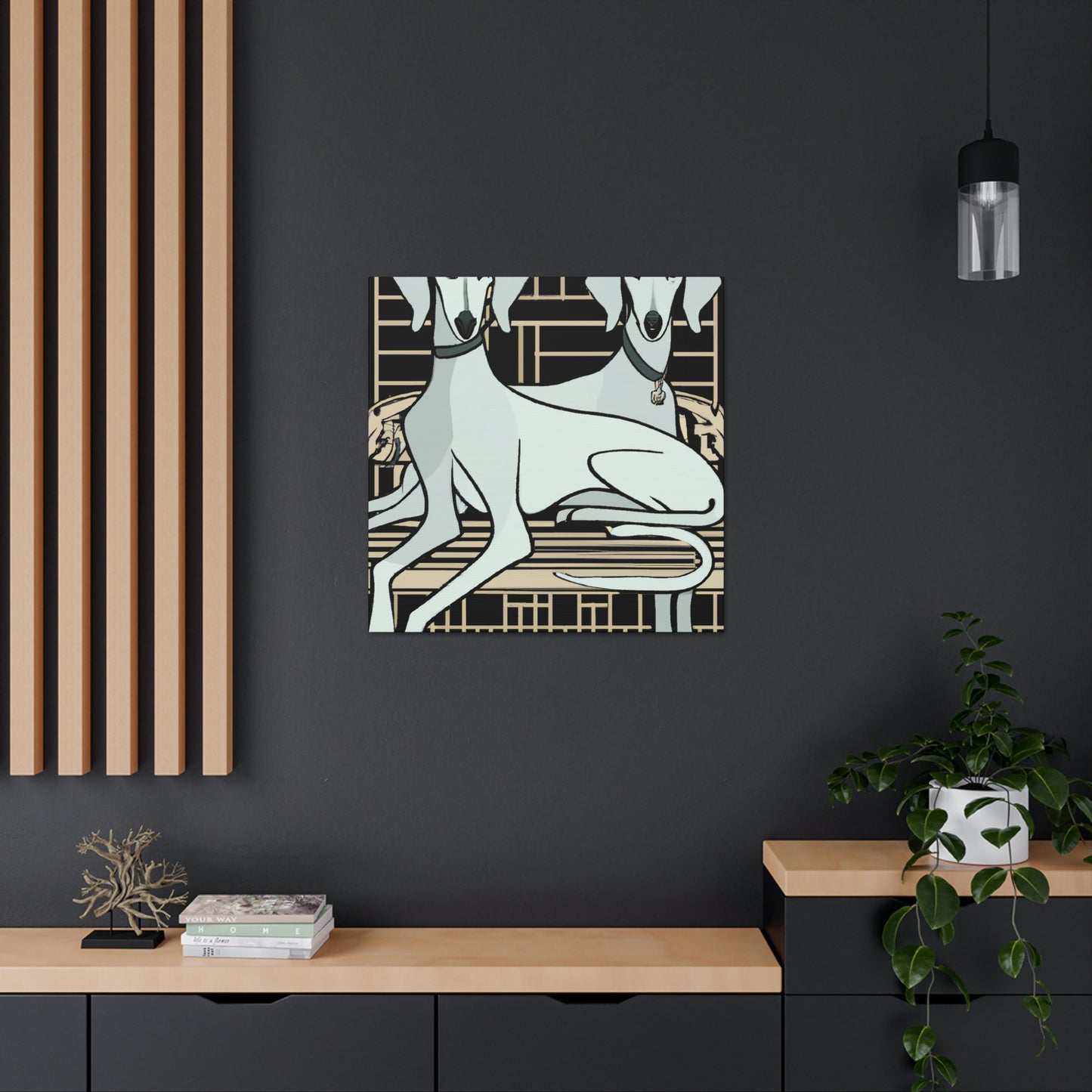 Midnight Weimaraner Glitter - Canvas