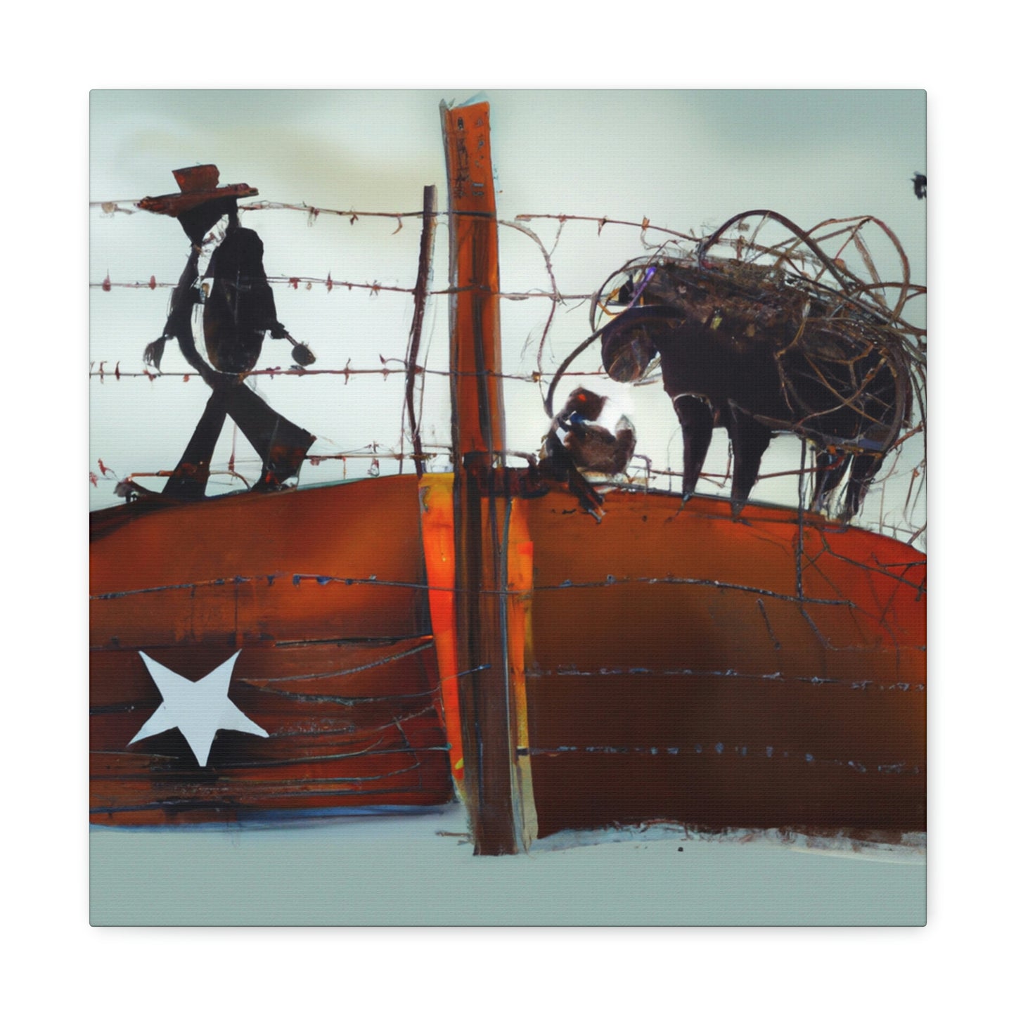 "Life Behind Barbed Wire" - Canvas