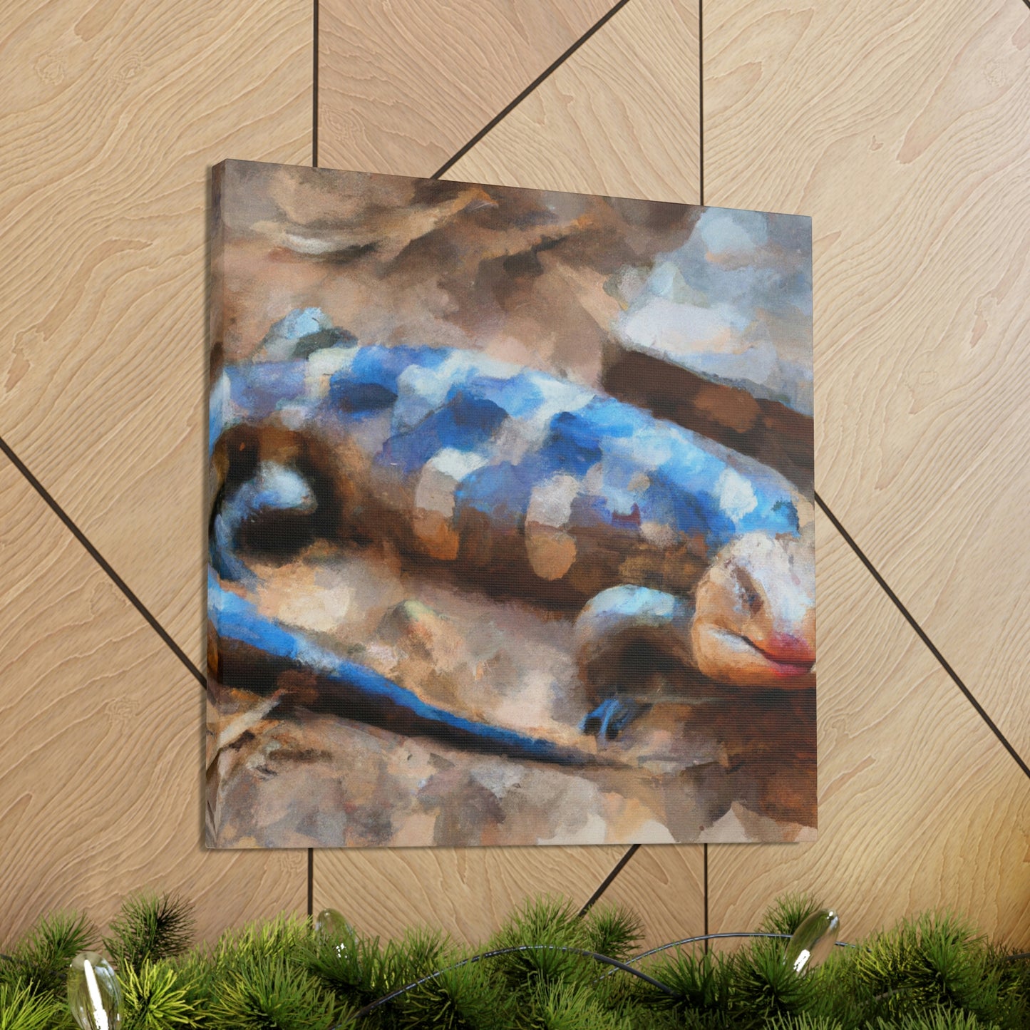 "Blue-Tongued Skink Dreaming" - Canvas