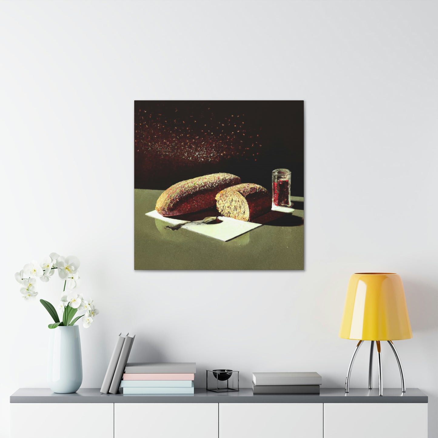 Bread in Pointillism - Canvas