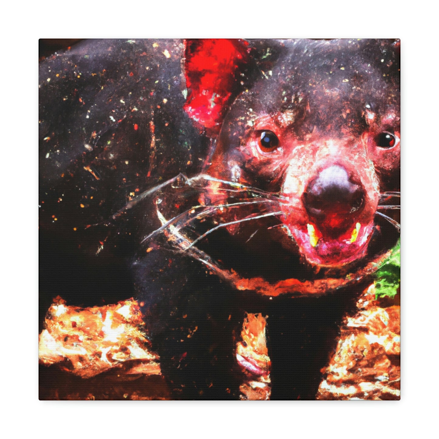 "Tasmanian Devil Pointillism" - Canvas