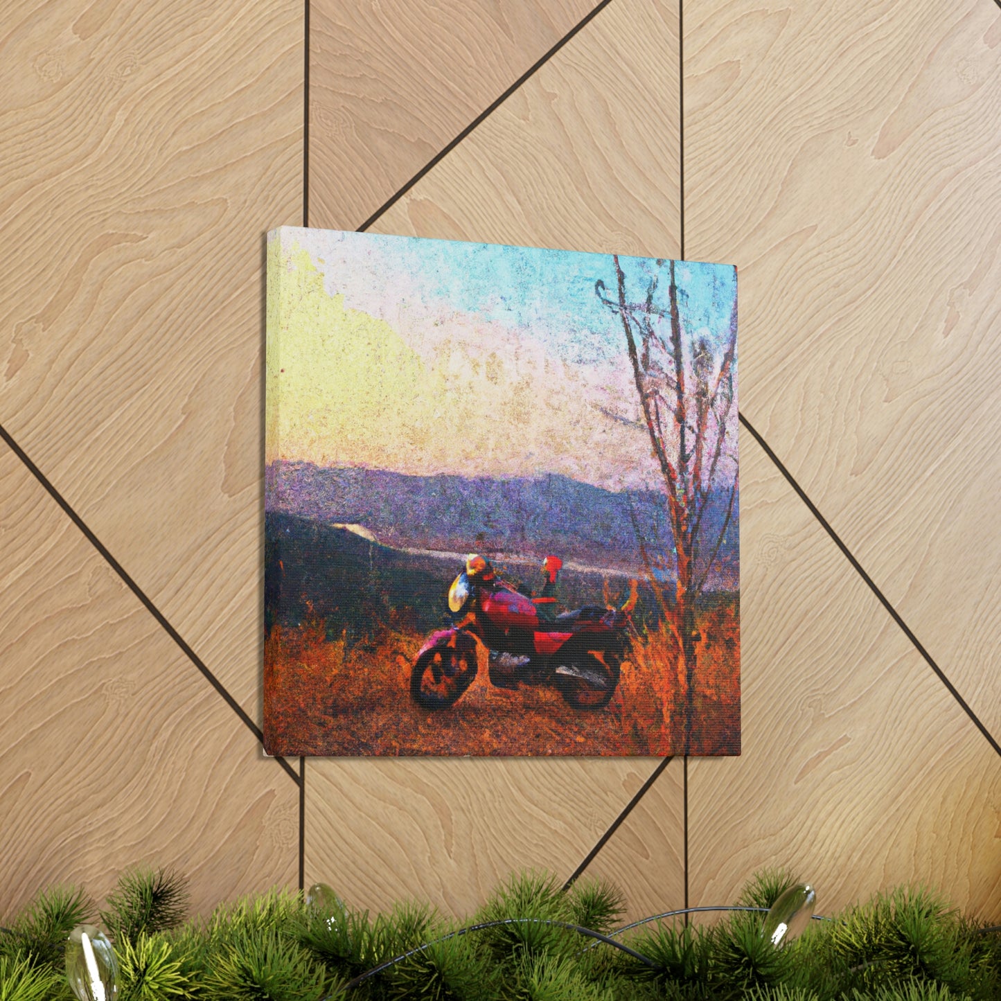 "Motorcycles in Moonlight" - Canvas