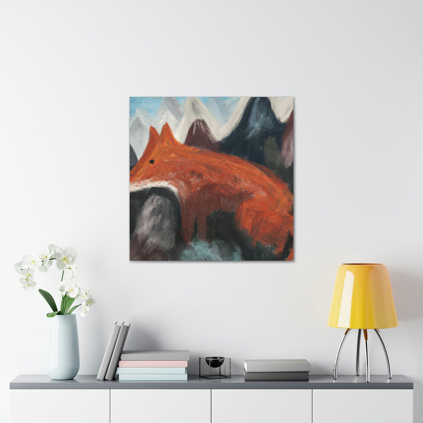 Fox in Moonlight Glow - Canvas