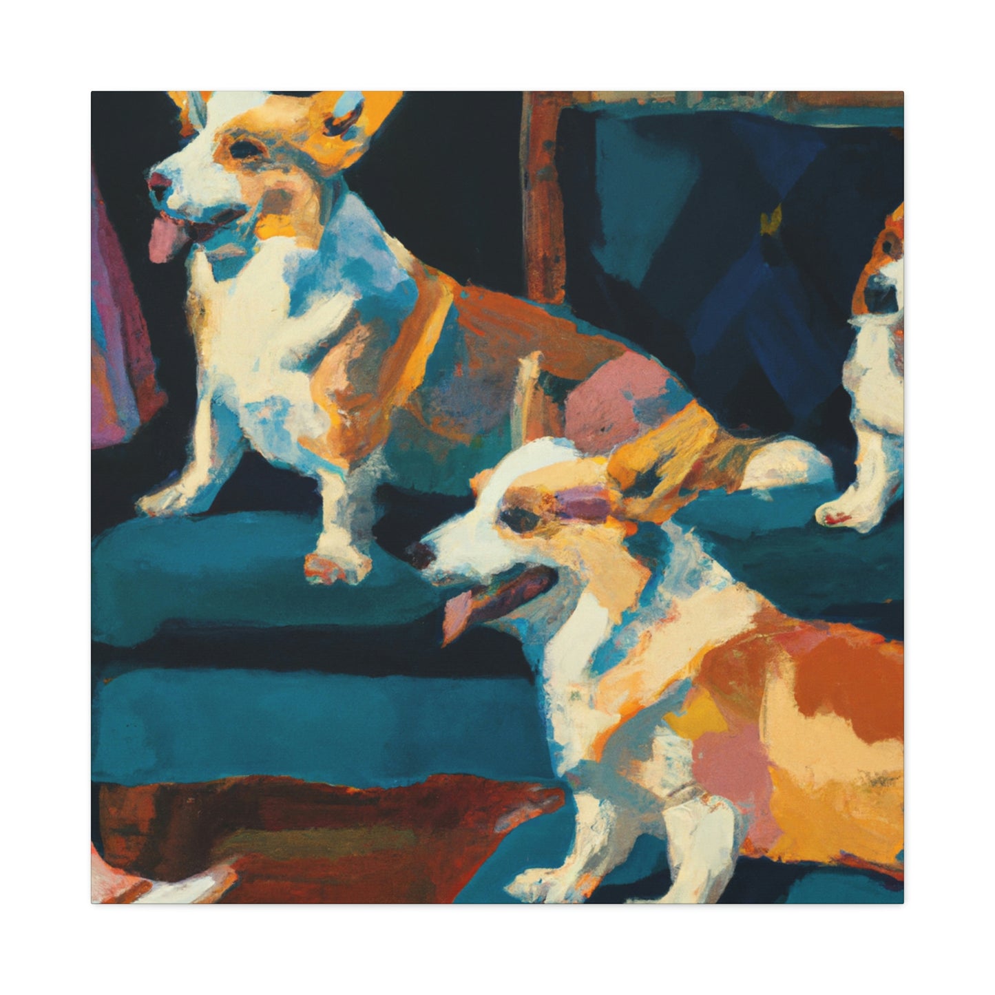 Corgi's Expressionist Dream - Canvas