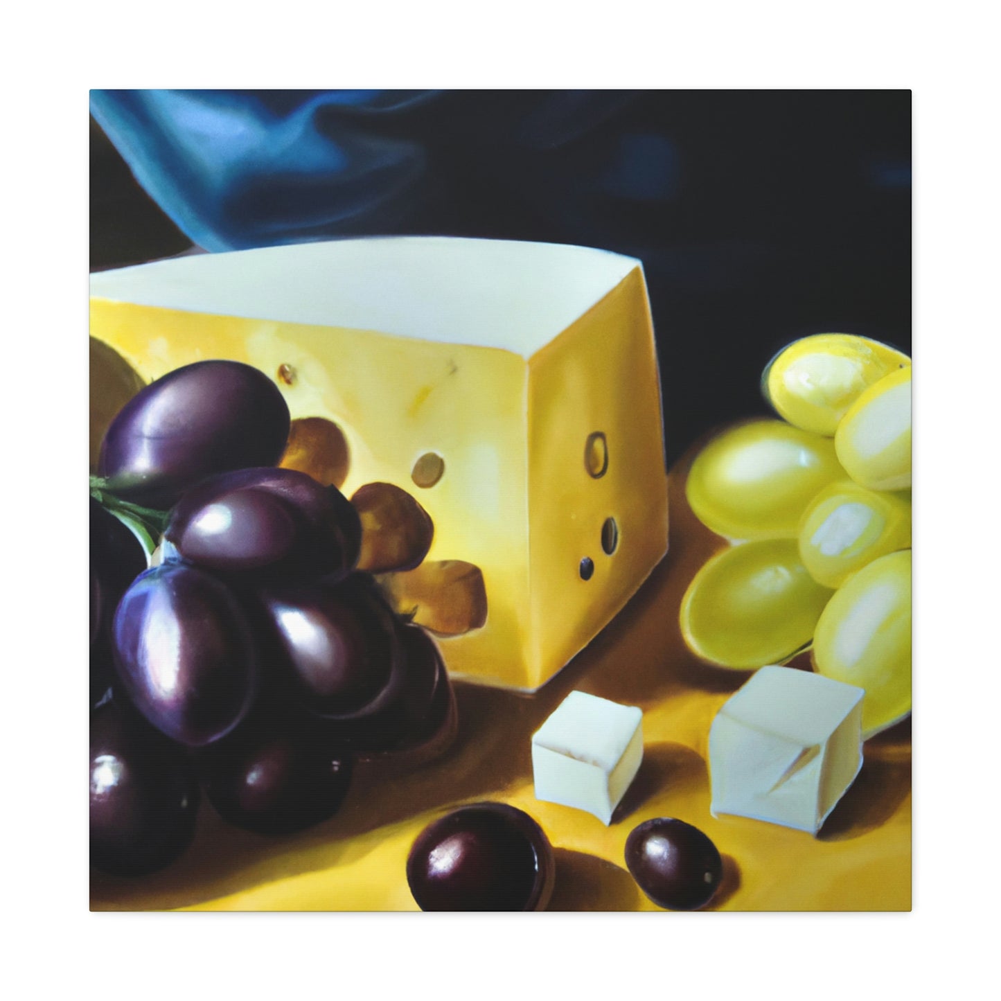 Cheese and Grapes Tapestry - Canvas