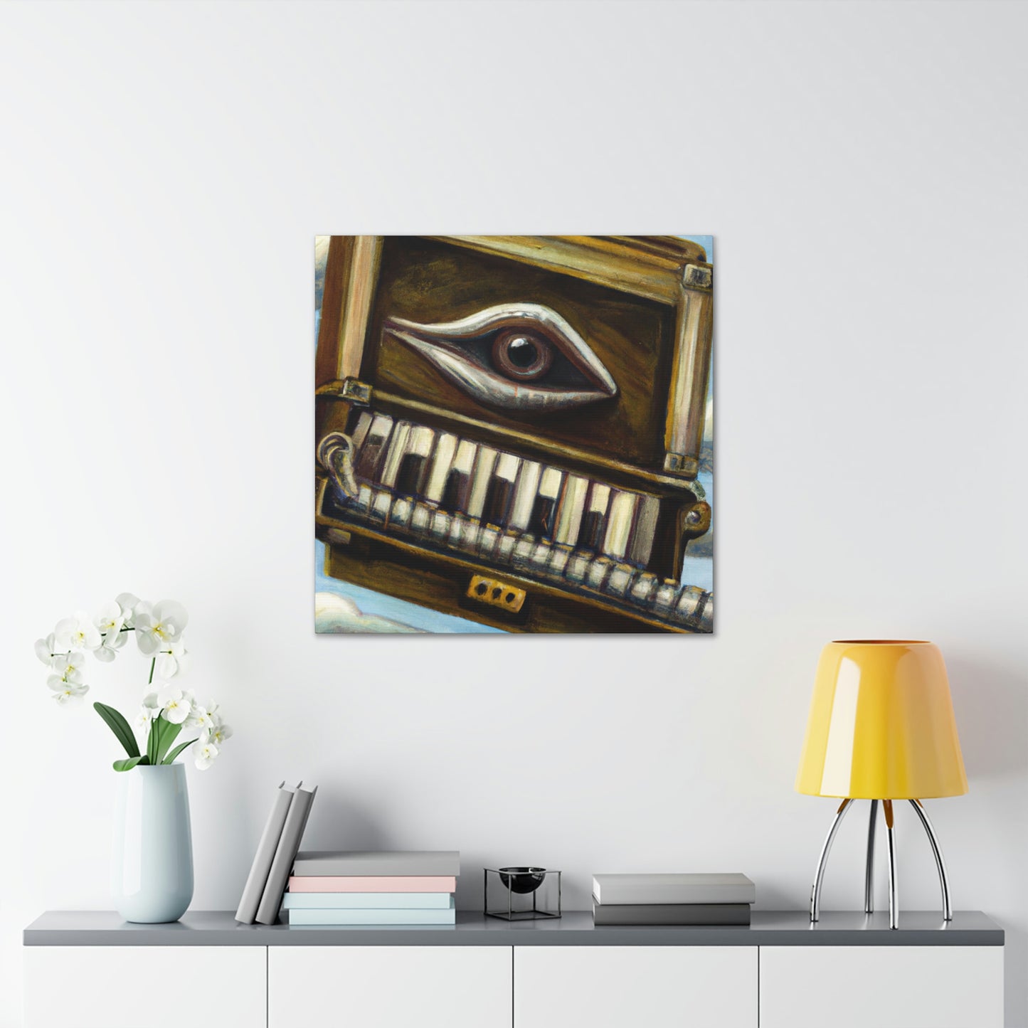 "Harmonica's Surreal Melody" - Canvas