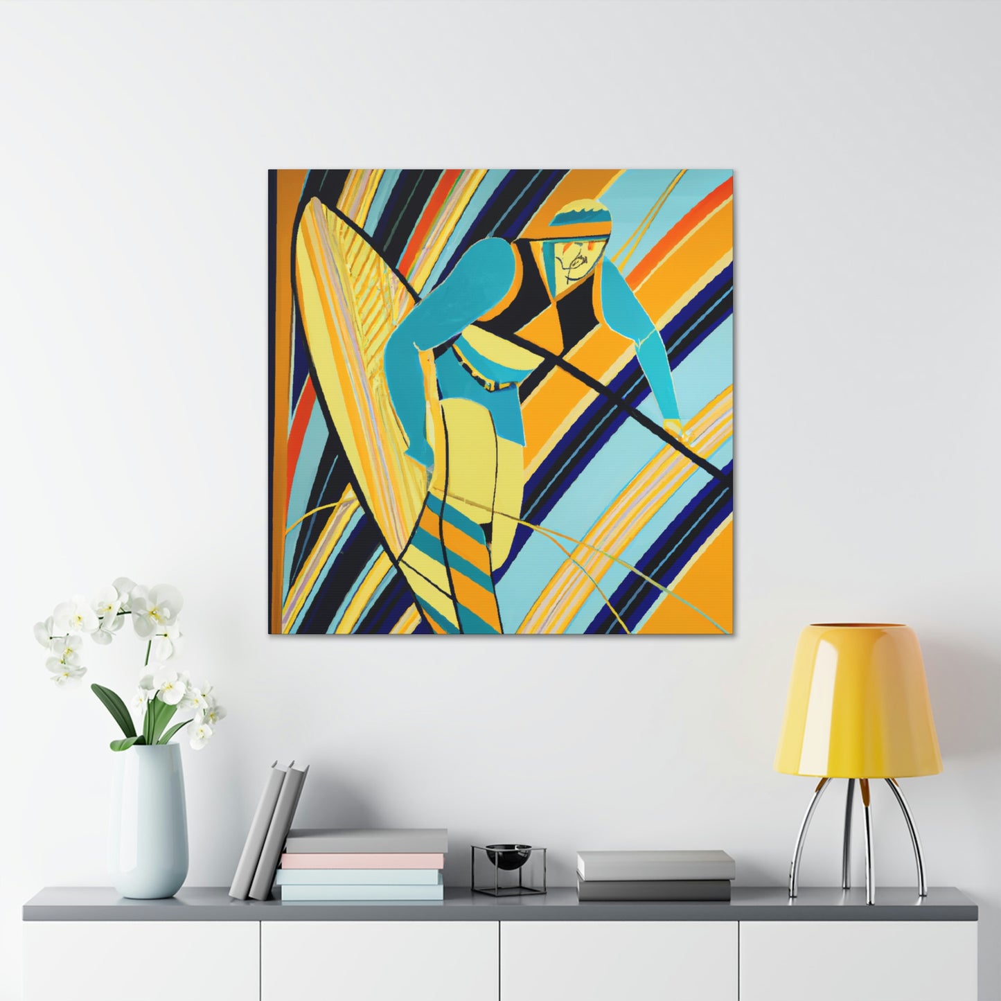 "Surfing Deco Dream" - Canvas