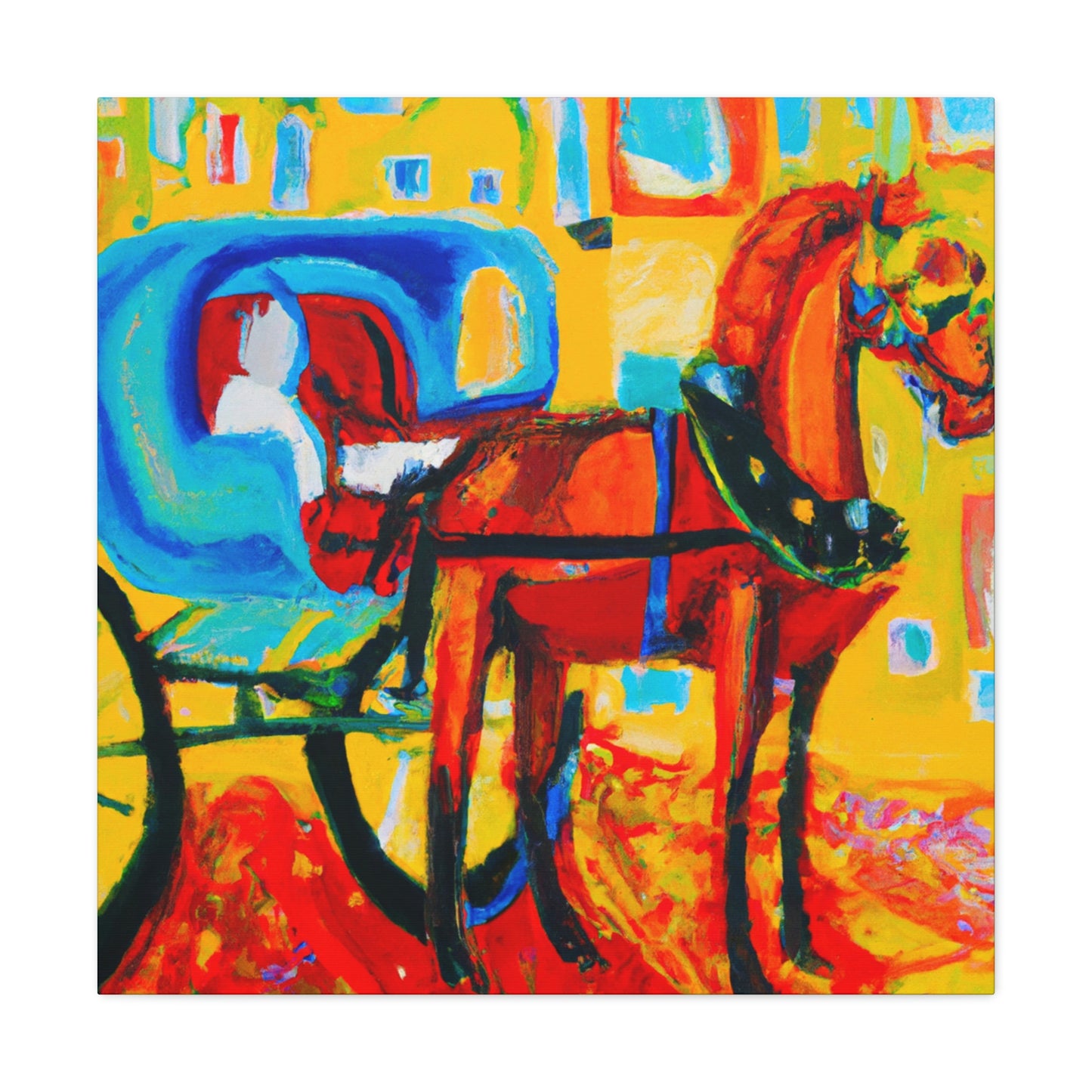 "Horse Drawn Carriage Ride" - Canvas