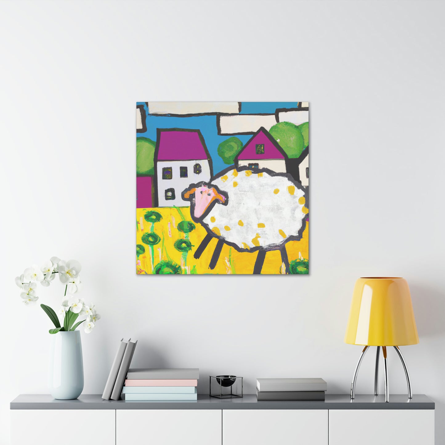 "Sheep in Splendid Hues" - Canvas