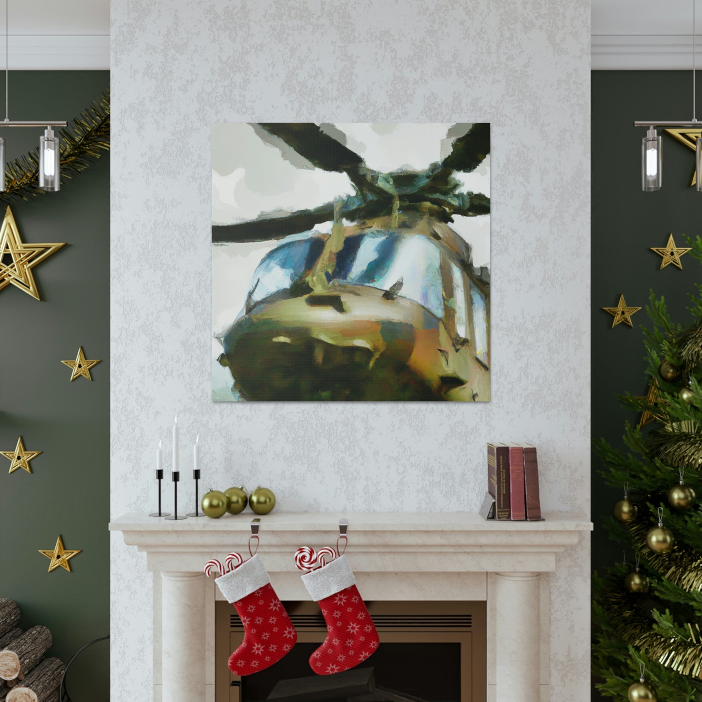 Helicopter in Flight - Canvas