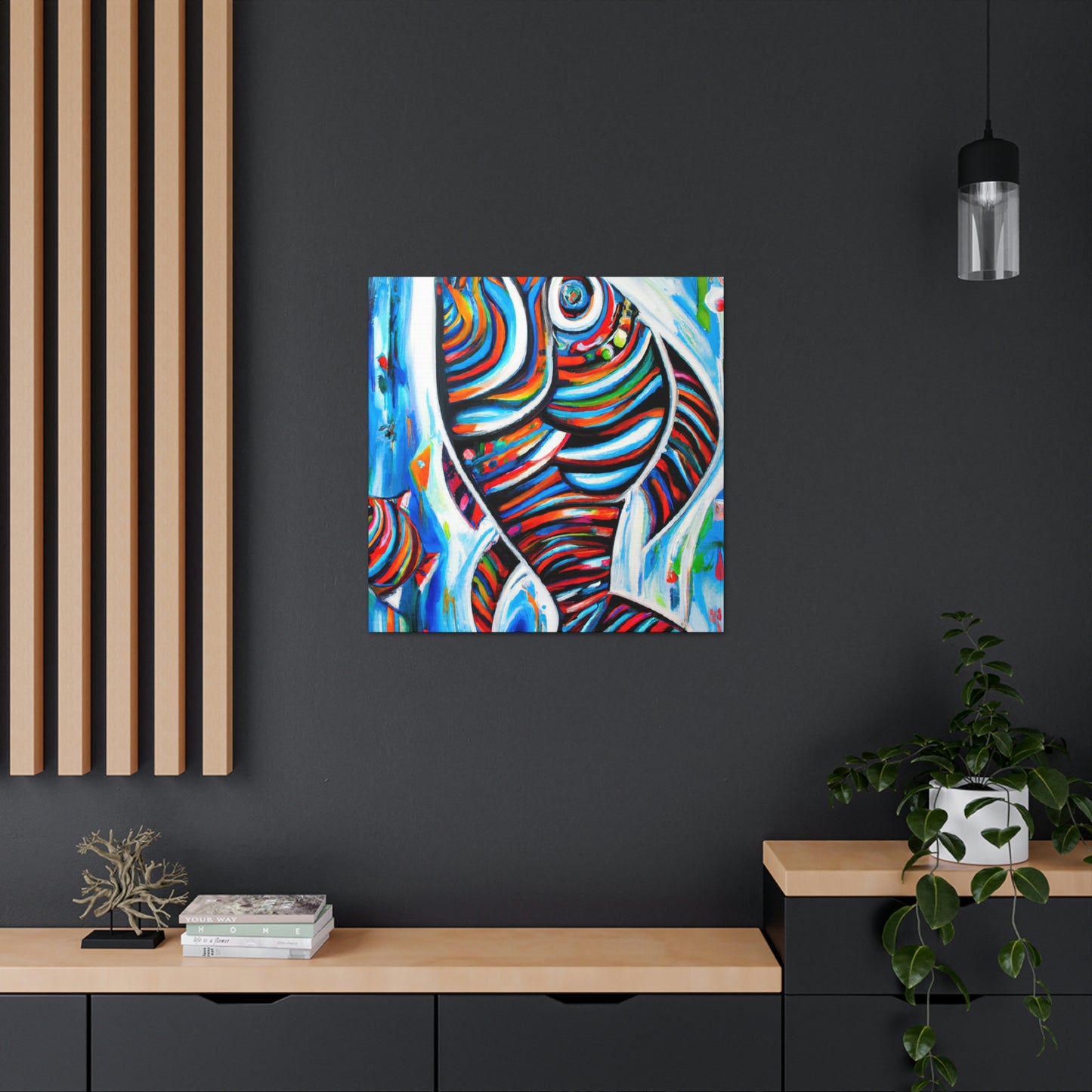 "Fish in Swirling Colors" - Canvas