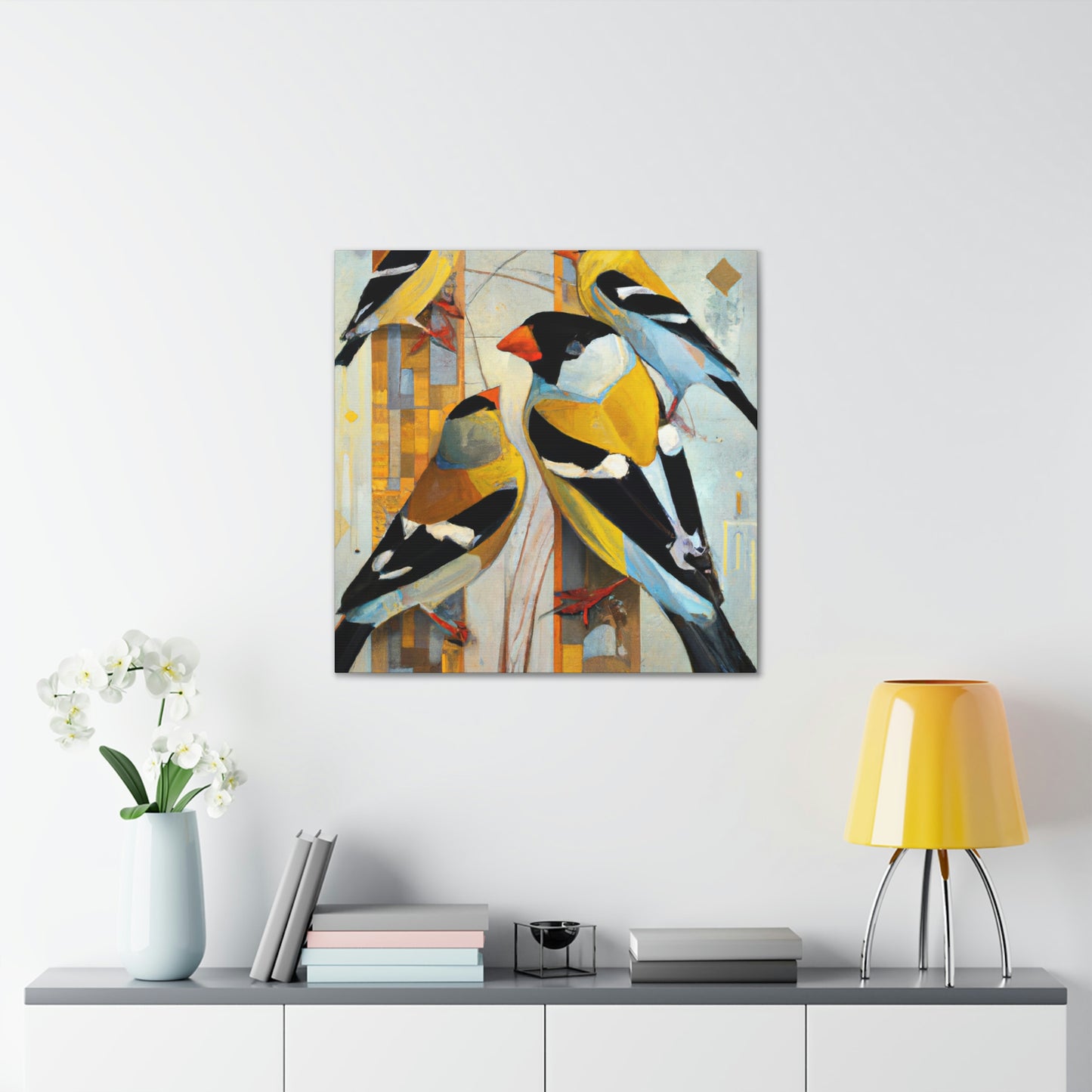 "Goldfinch in Deco Style" - Canvas