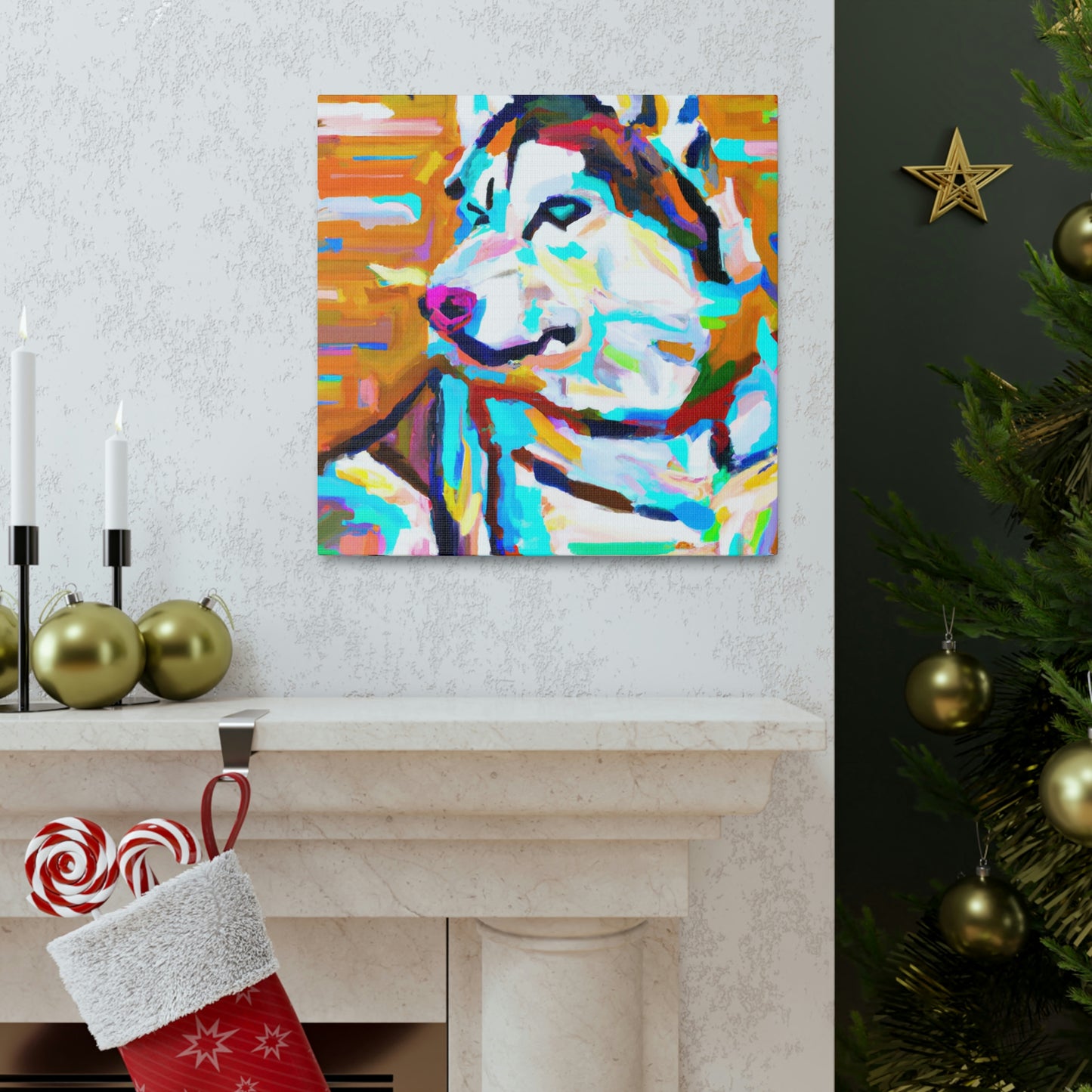 "Husky in Fauvist Colors" - Canvas