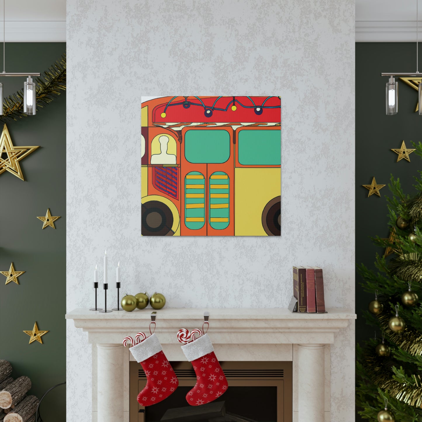 "Bus In Art Deco" - Canvas