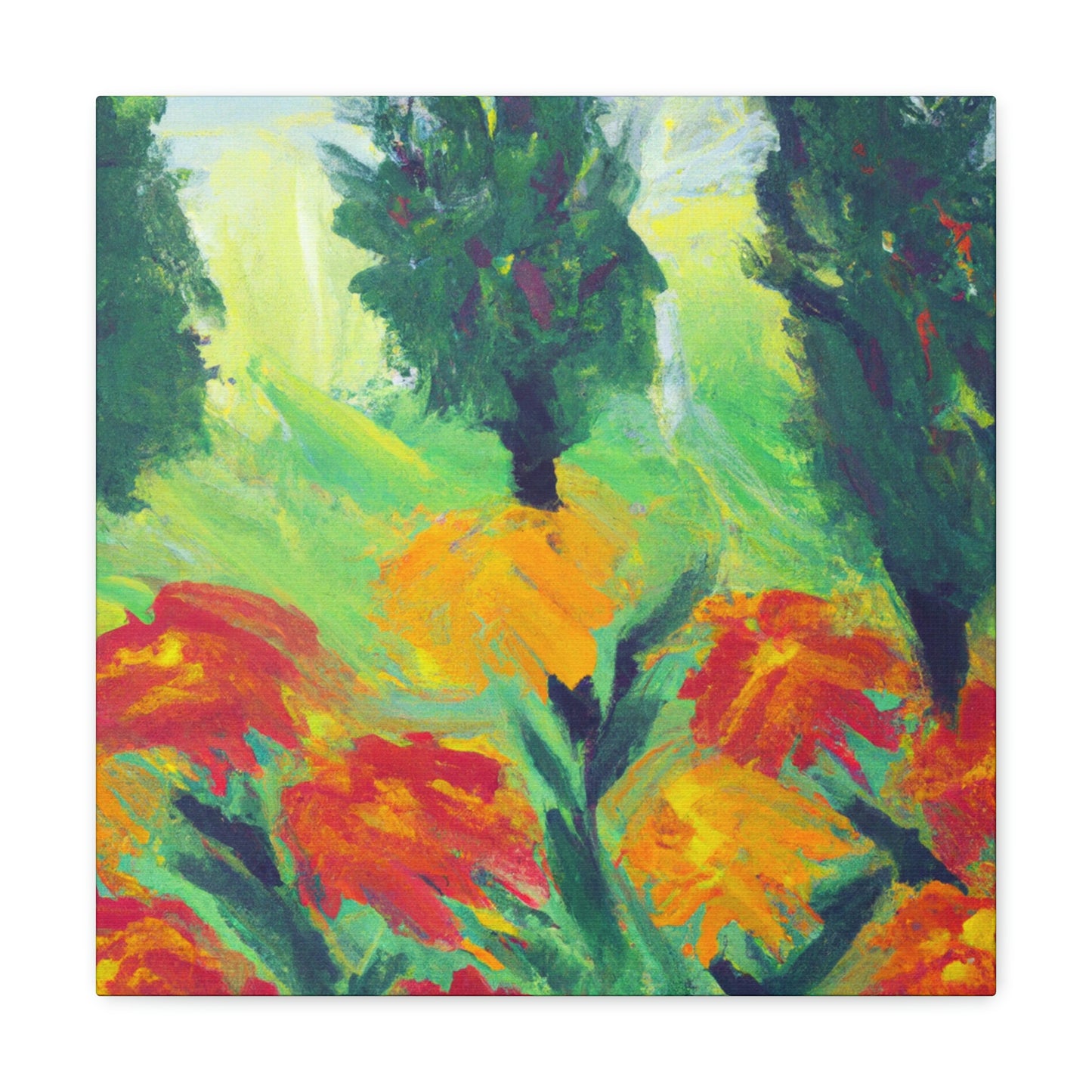 Marigolds in Expressionism - Canvas