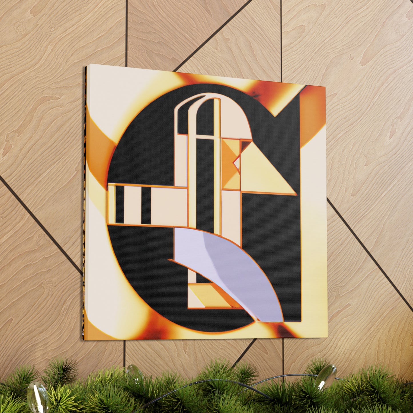 "Gleaming Art Deco Sun" - Canvas