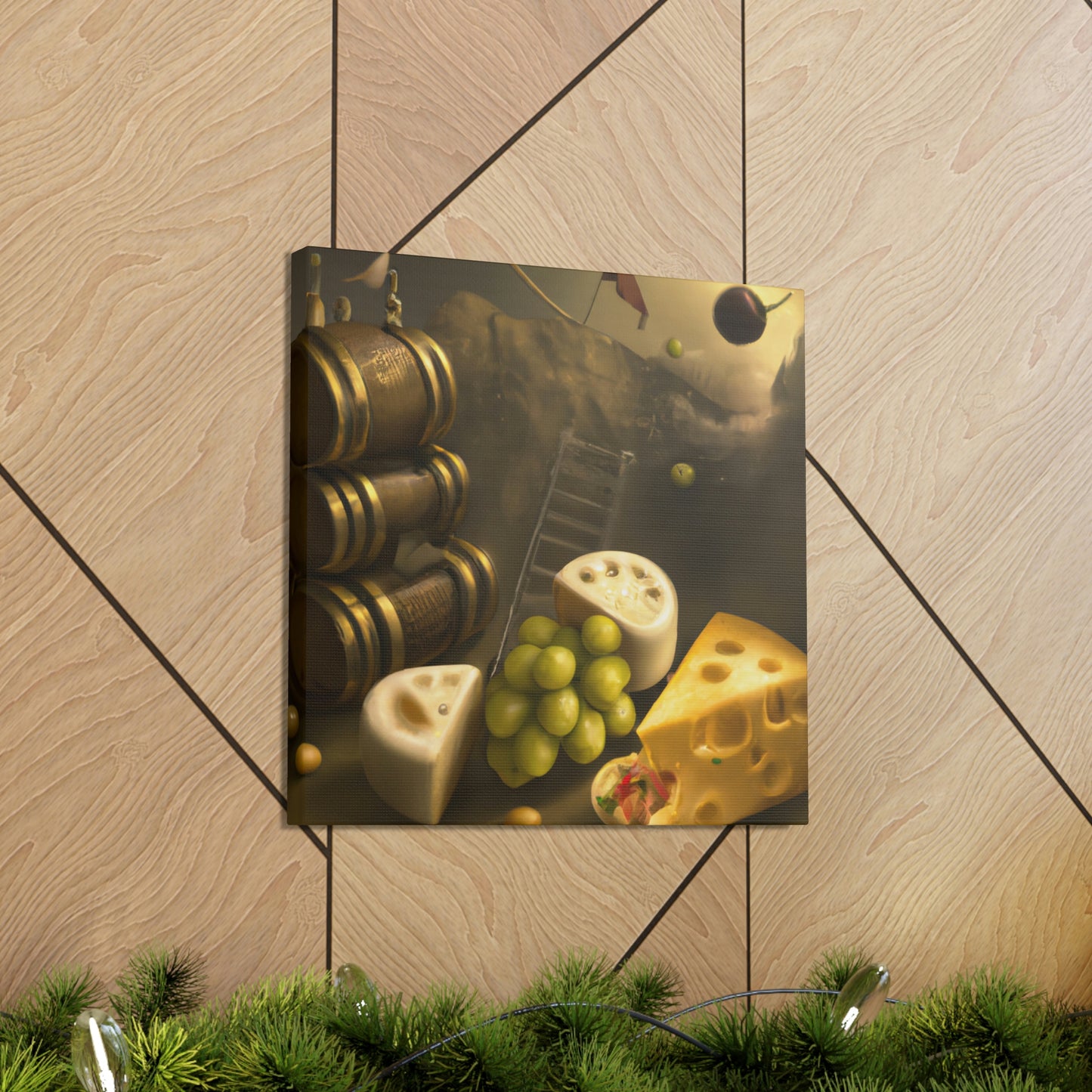 "Cheese Grapes Steampunk" - Canvas