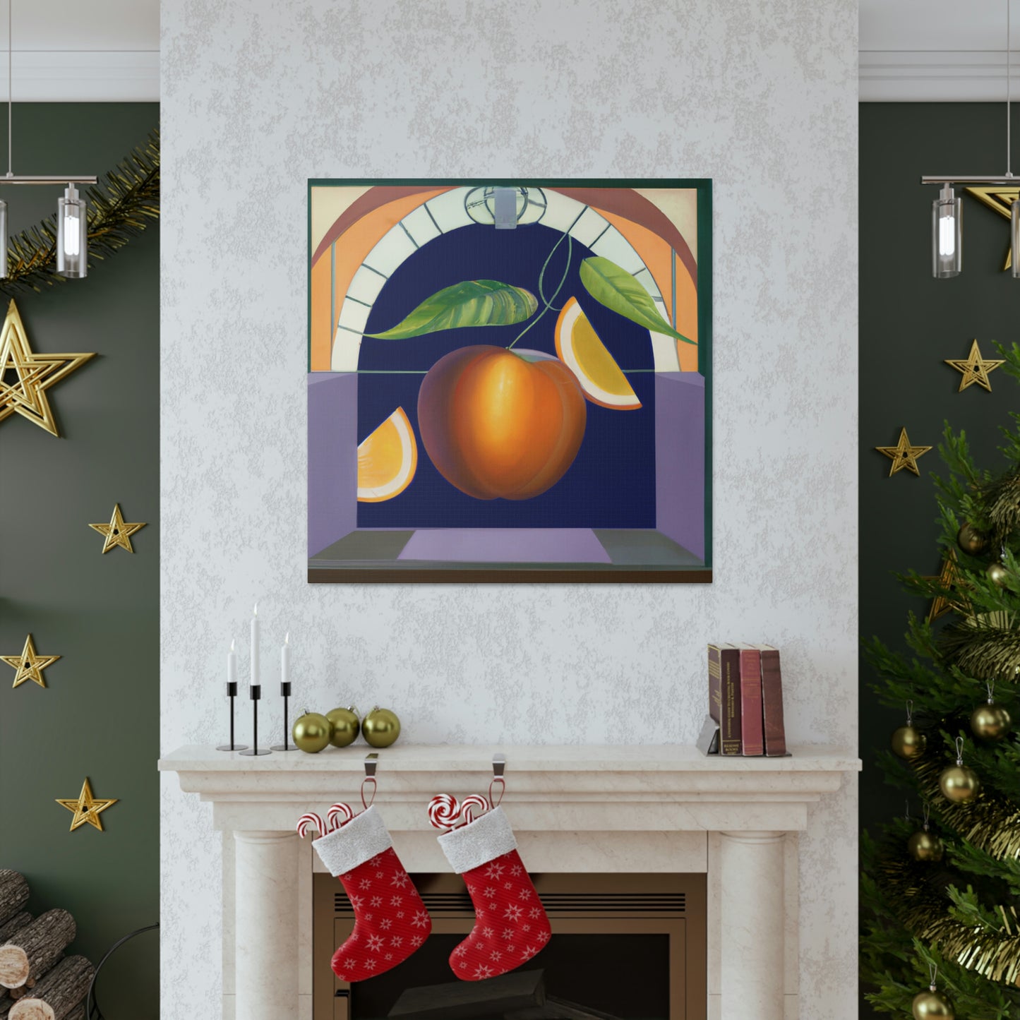 "Lush Art Deco Fruit" - Canvas