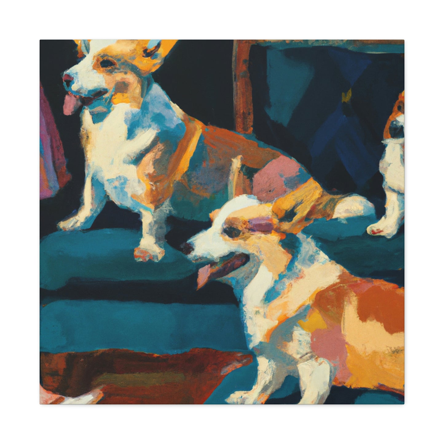 Corgi's Expressionist Dream - Canvas