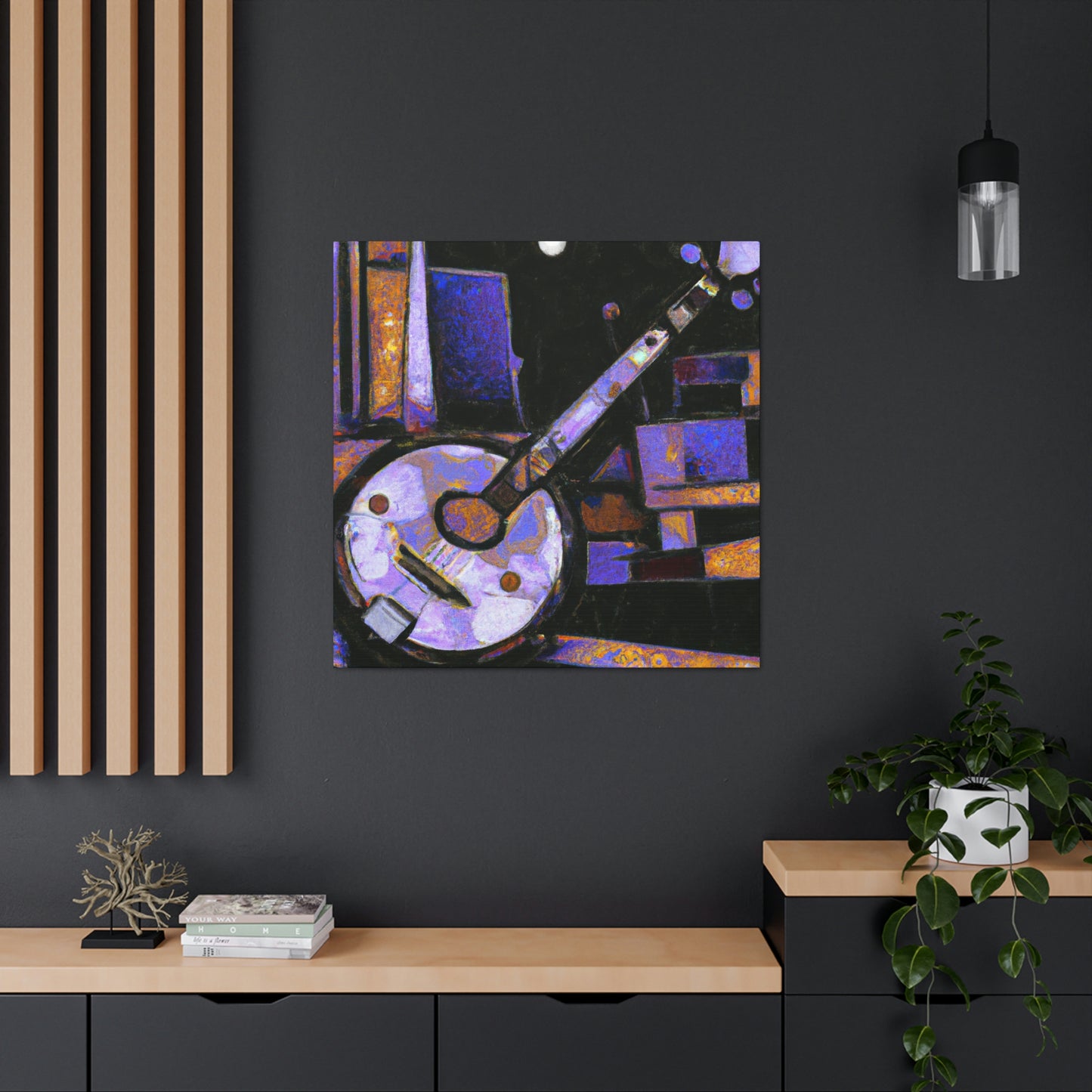 "Banjo in Blue Music" - Canvas