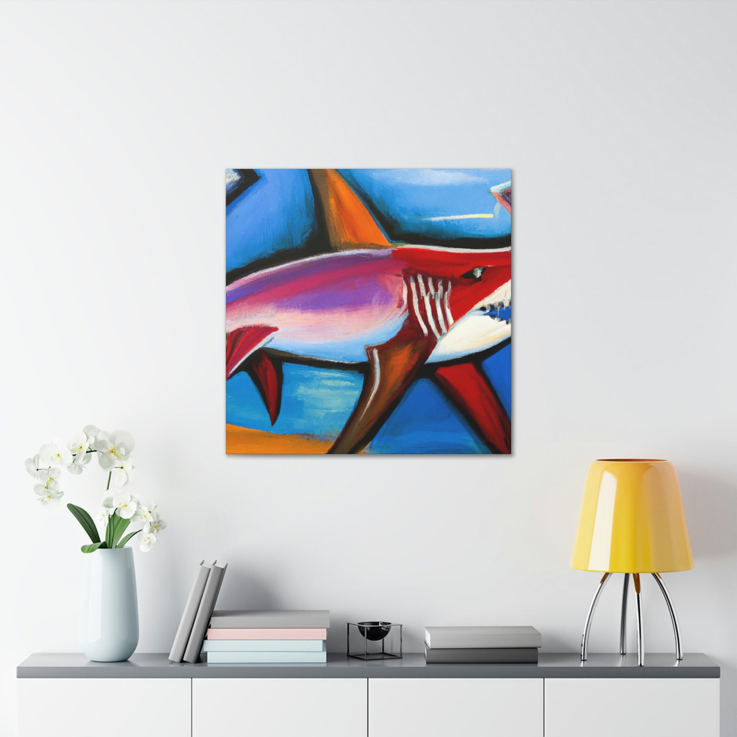 "Fearsome Shark Swimming" - Canvas