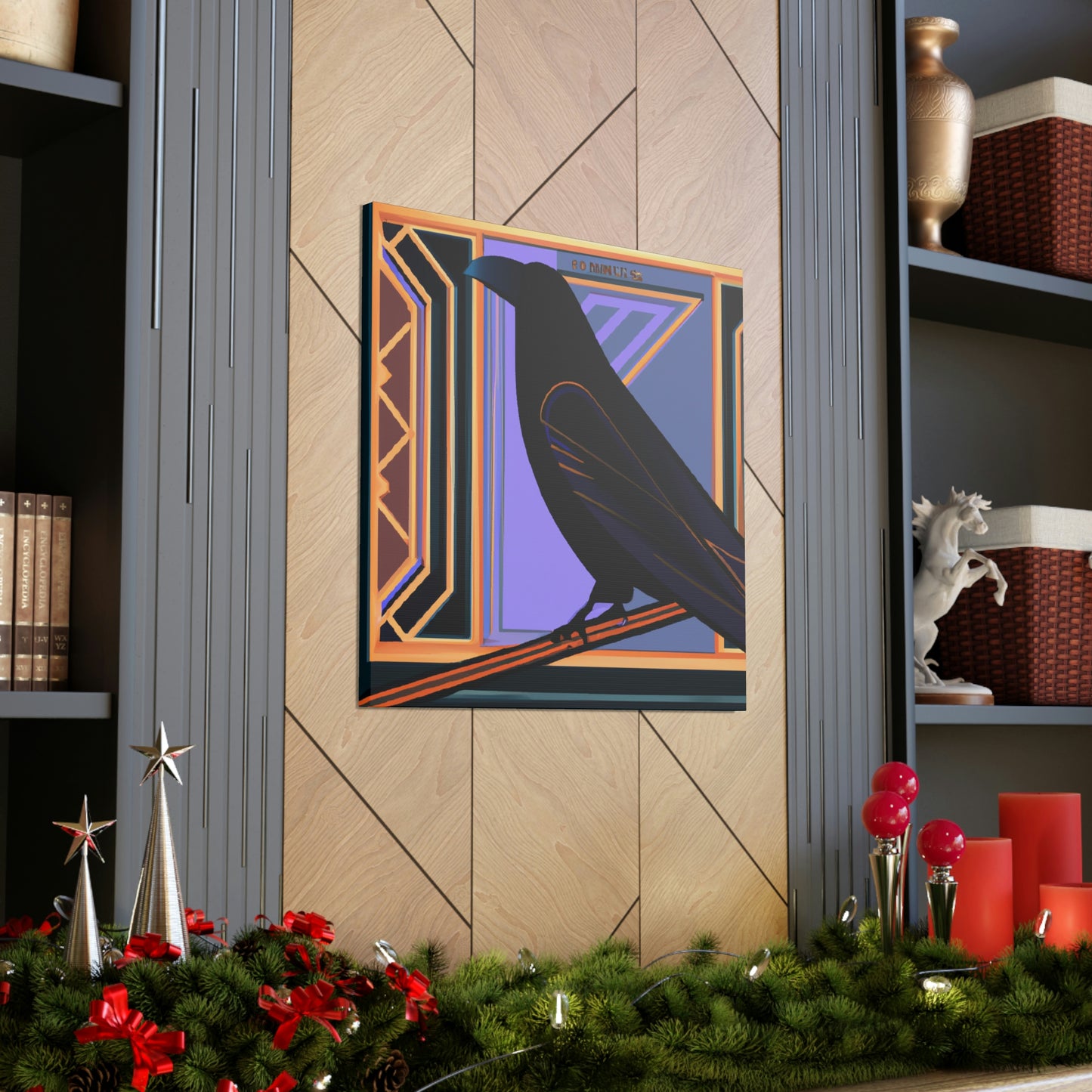 "Crow Over Art Deco." - Canvas