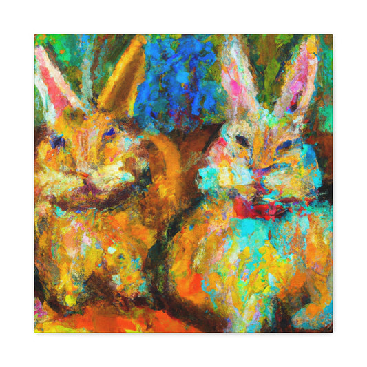 Rabbits in Springtime - Canvas