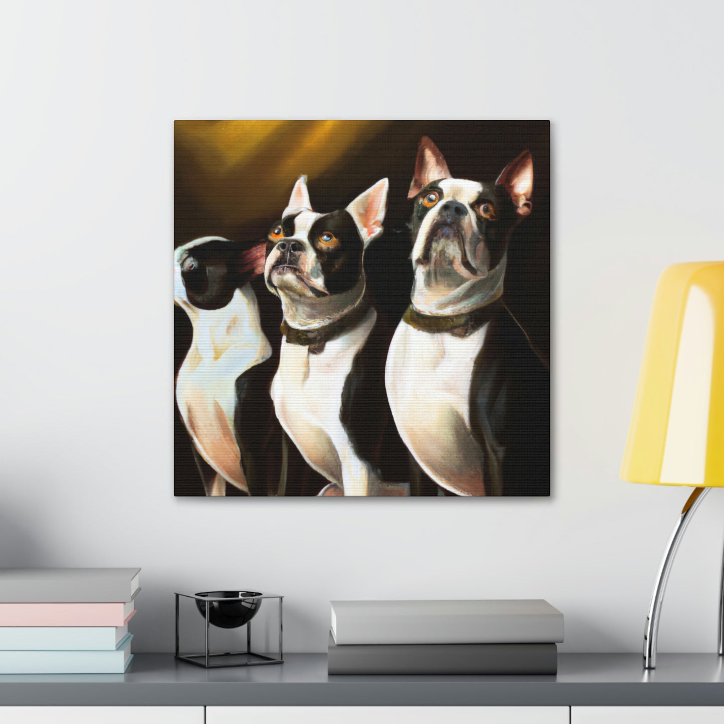 "Boston Terrier Elegance". - Canvas