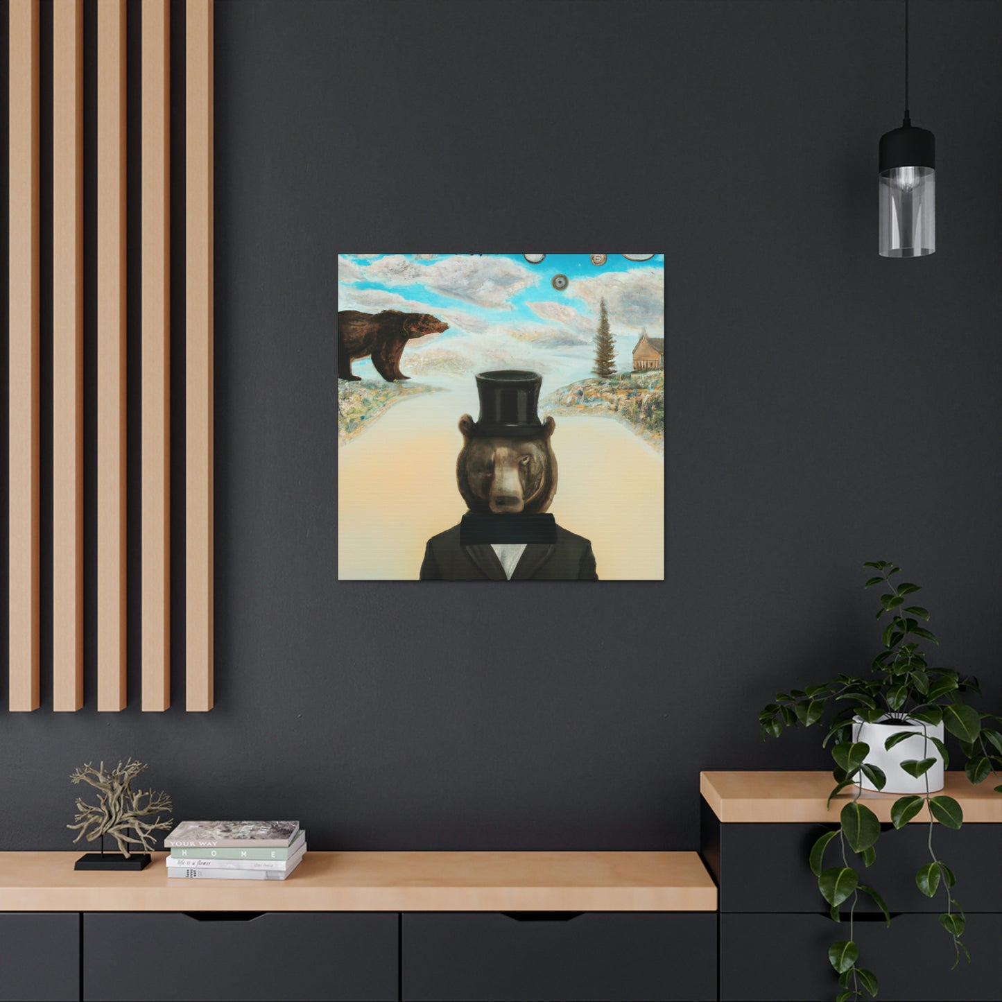 Steam Black Bear Portrait - Canvas