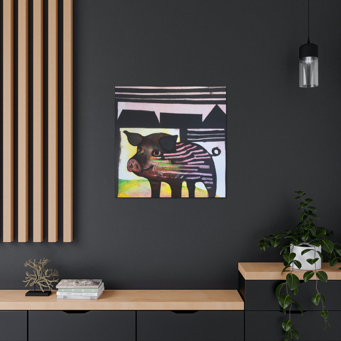 Pig in Pastel Hues - Canvas