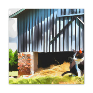 "Barn Cat Slumbering Peacefully" - Canvas