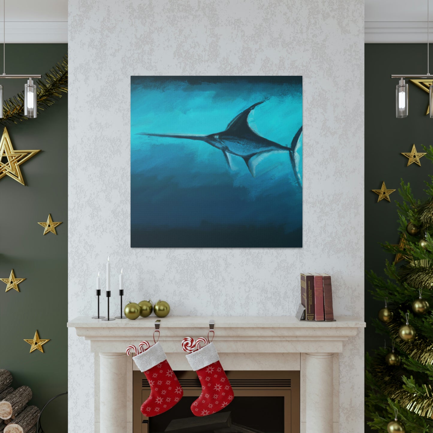 "Swordfish in Moonlight" - Canvas