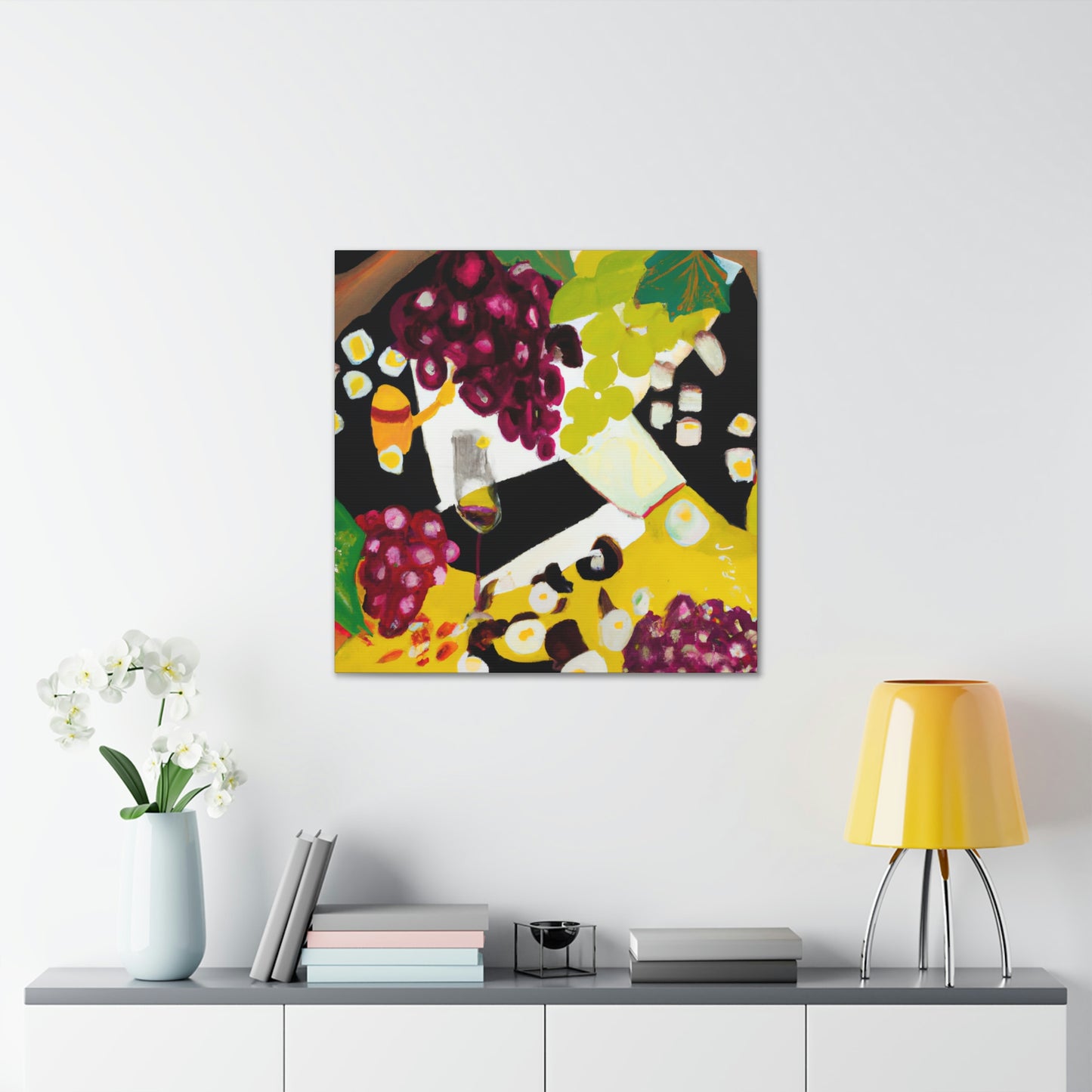 Cheese and Grapes Abstraction - Canvas