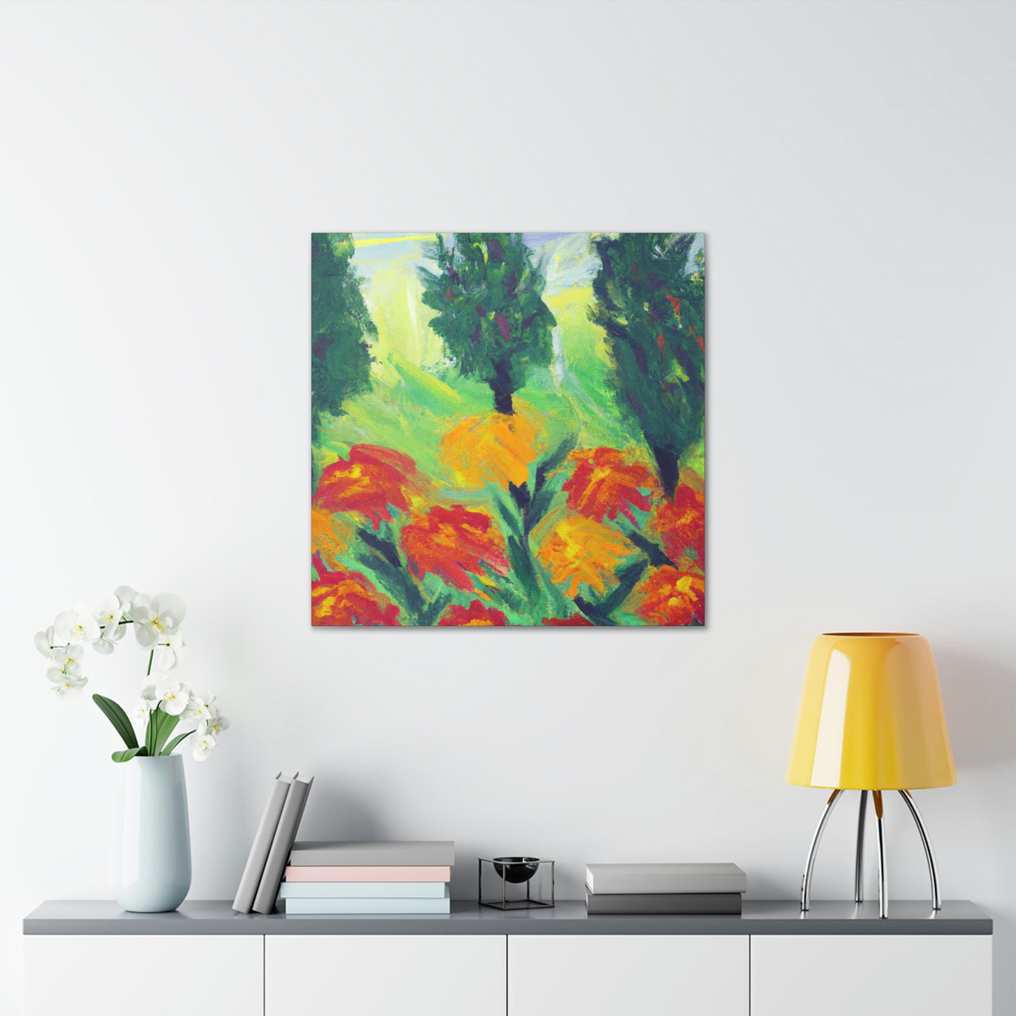 Marigolds in Expressionism - Canvas