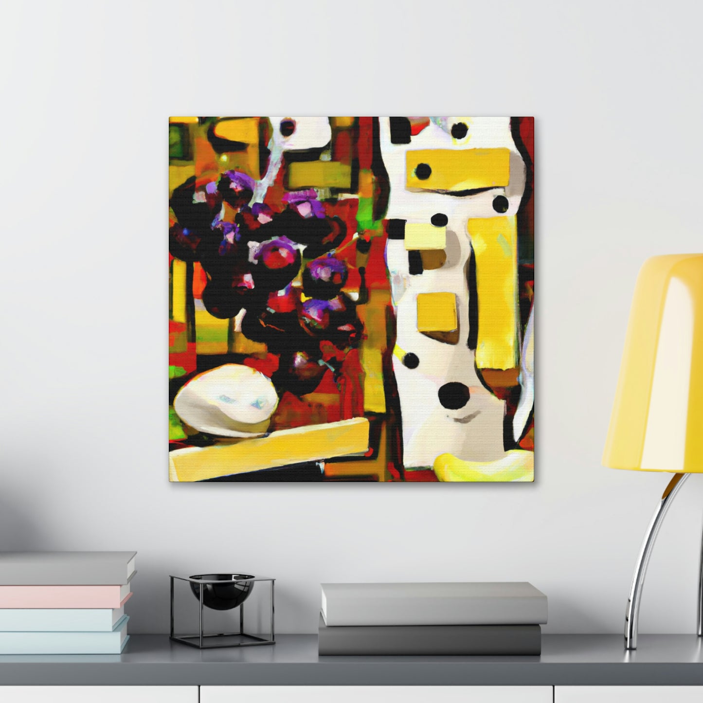 "Cheese and Grapes Collage" - Canvas