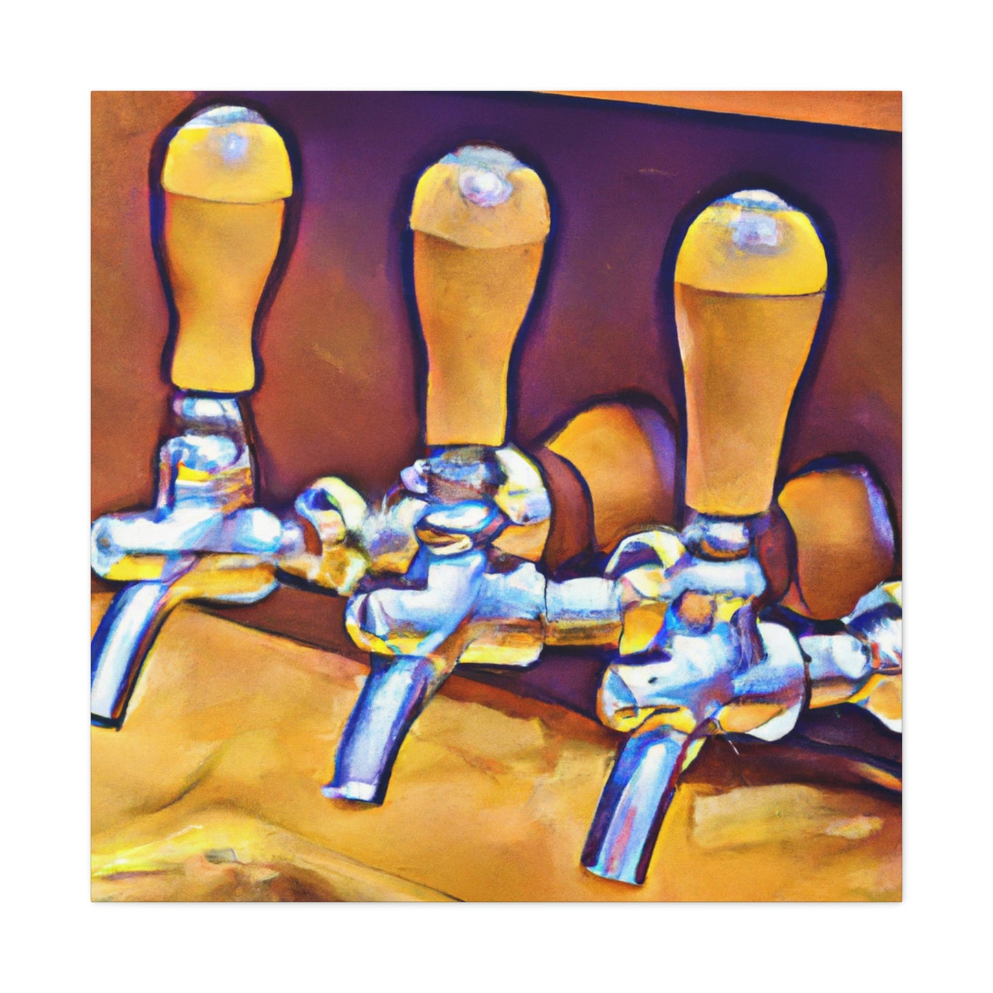 Pouring Night Bar Tap - Canvas