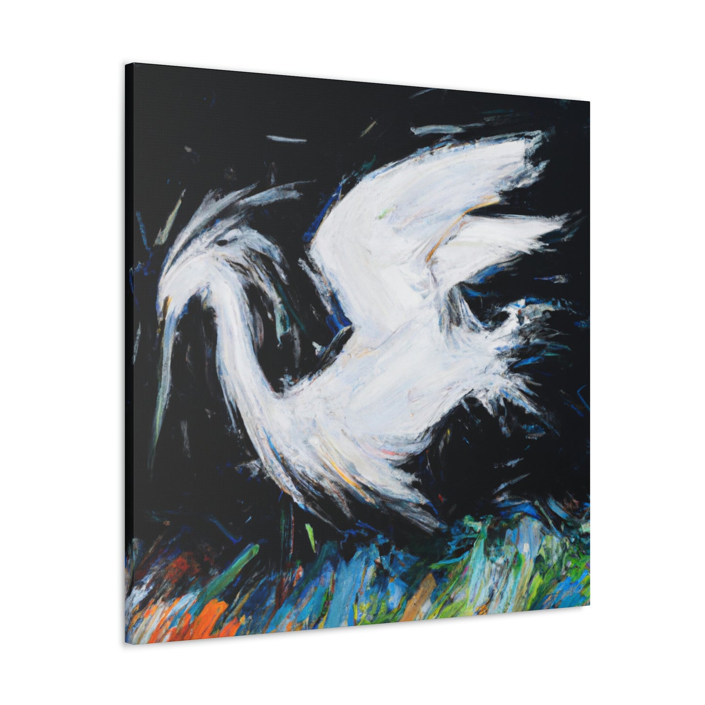 Snowy Egret Splendor. - Canvas