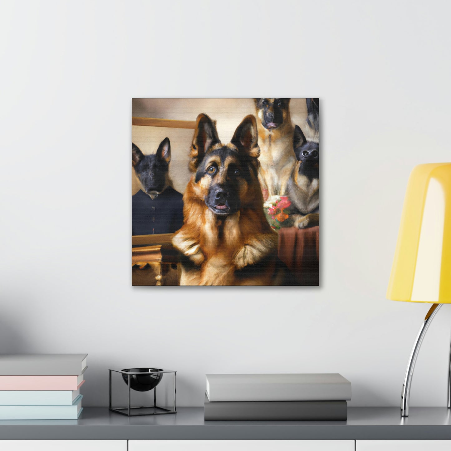 "German Shepherd Reflection" - Canvas