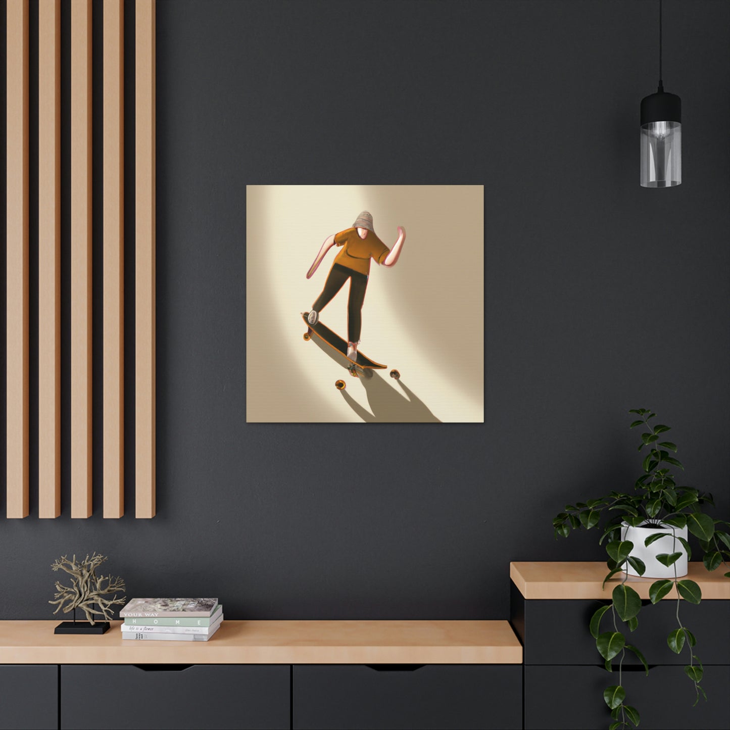 Skateboarding Abstract Minimalism - Canvas