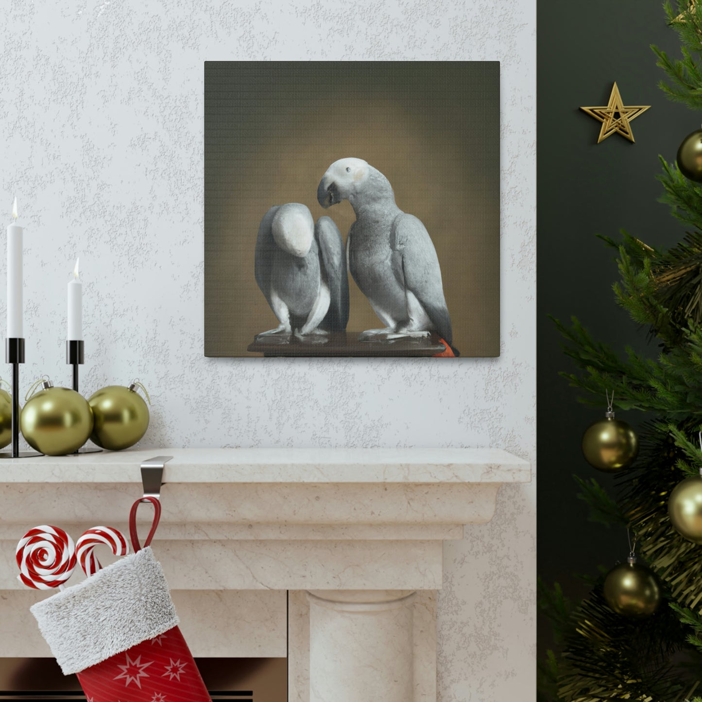 African Greys Sublime. - Canvas