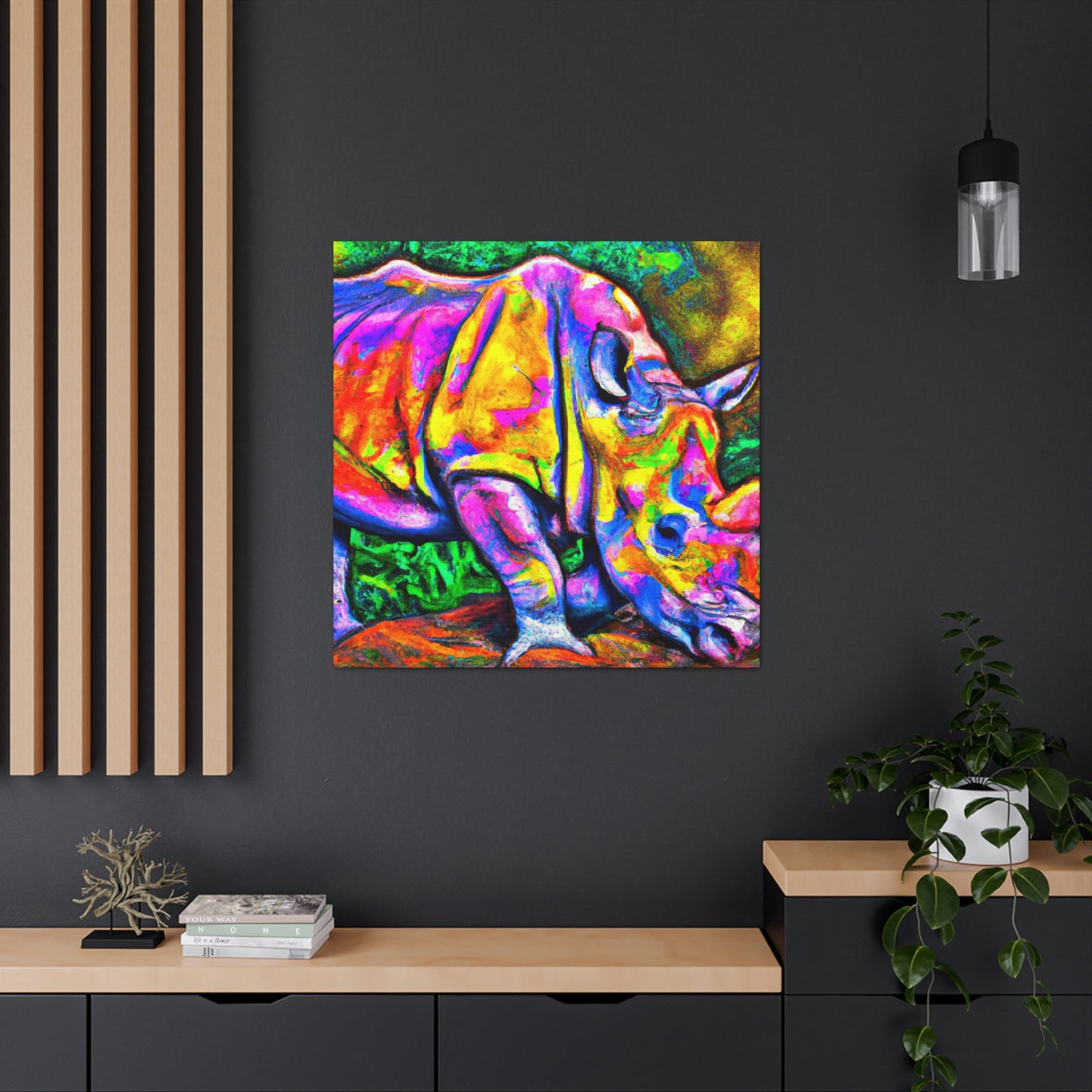 Rhinoceros in Deco - Canvas