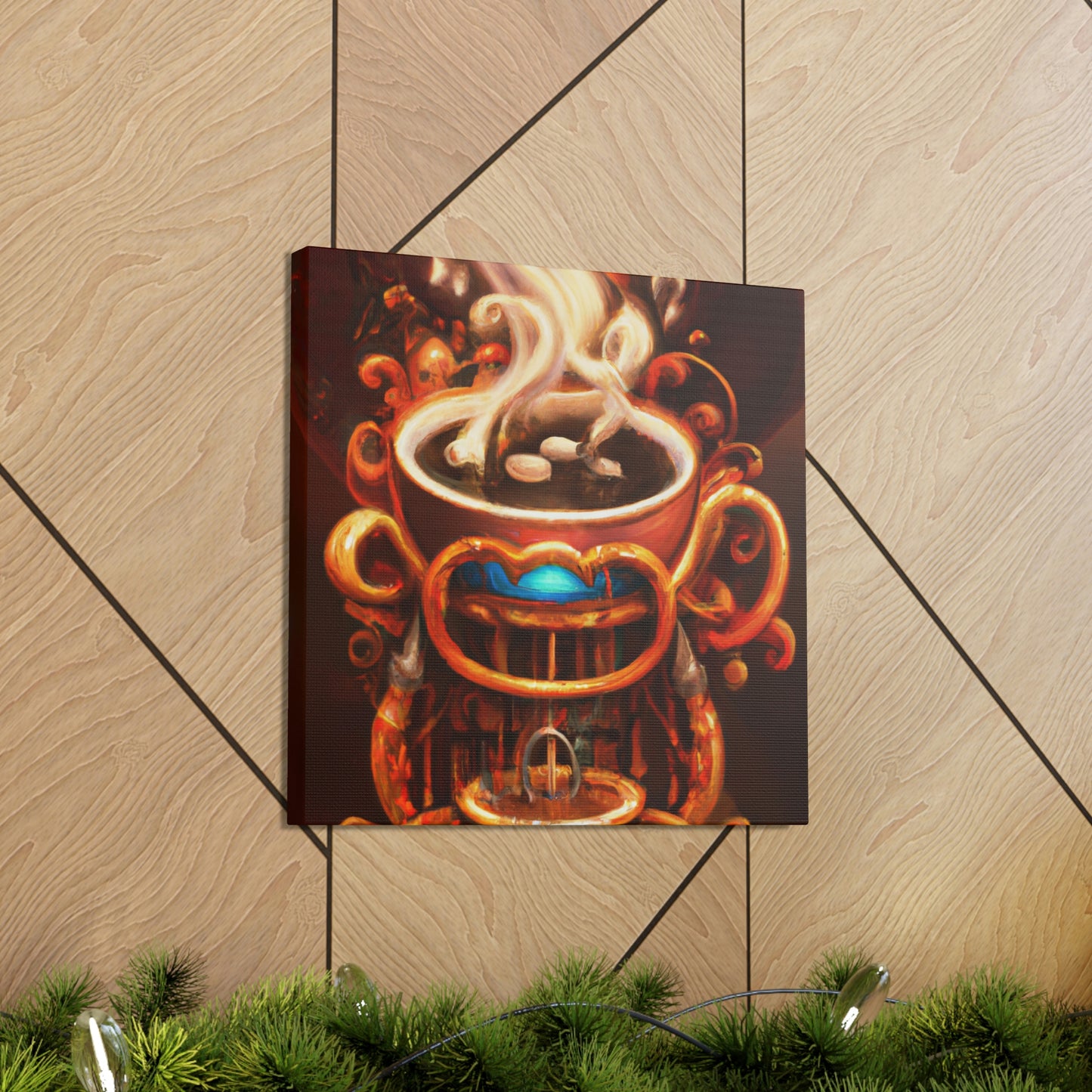 Coffee Cup Clockwork Impact - Canvas