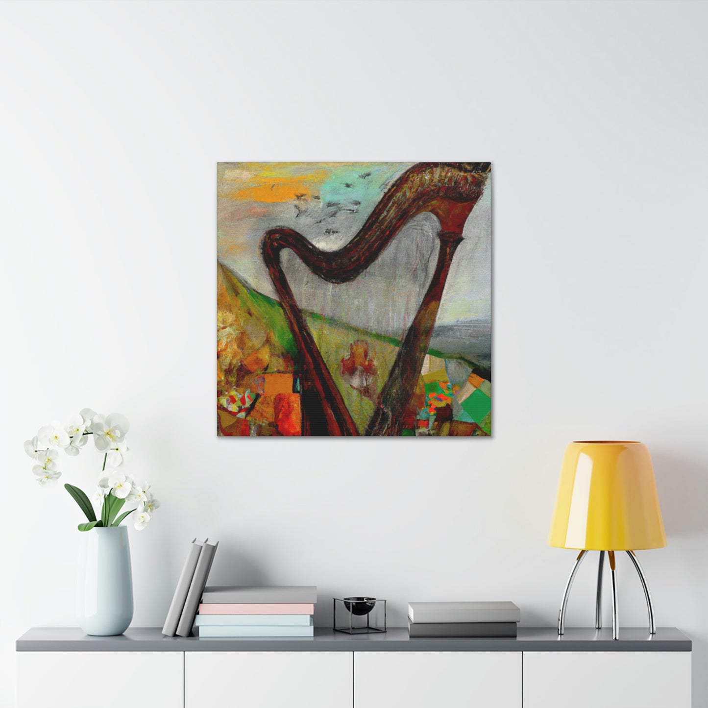 "Harp in Harmonious Colors" - Canvas