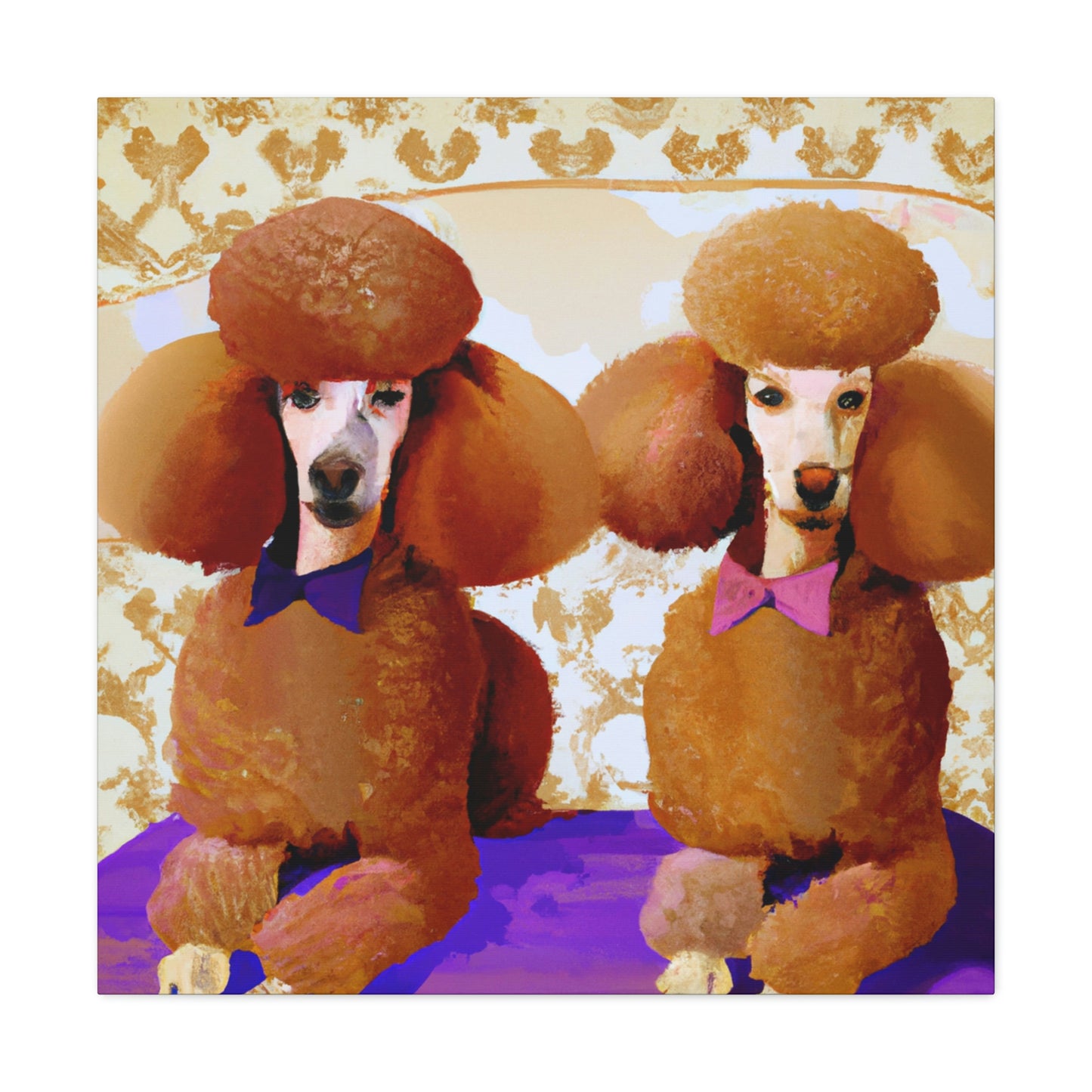 "Poodle in Art Deco" - Canvas