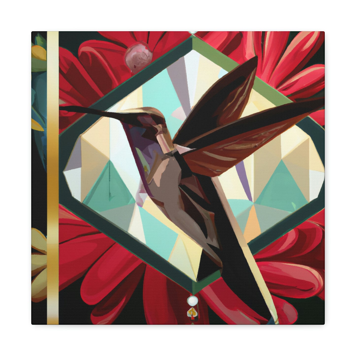 "Ruby-Throated In Flight" - Canvas