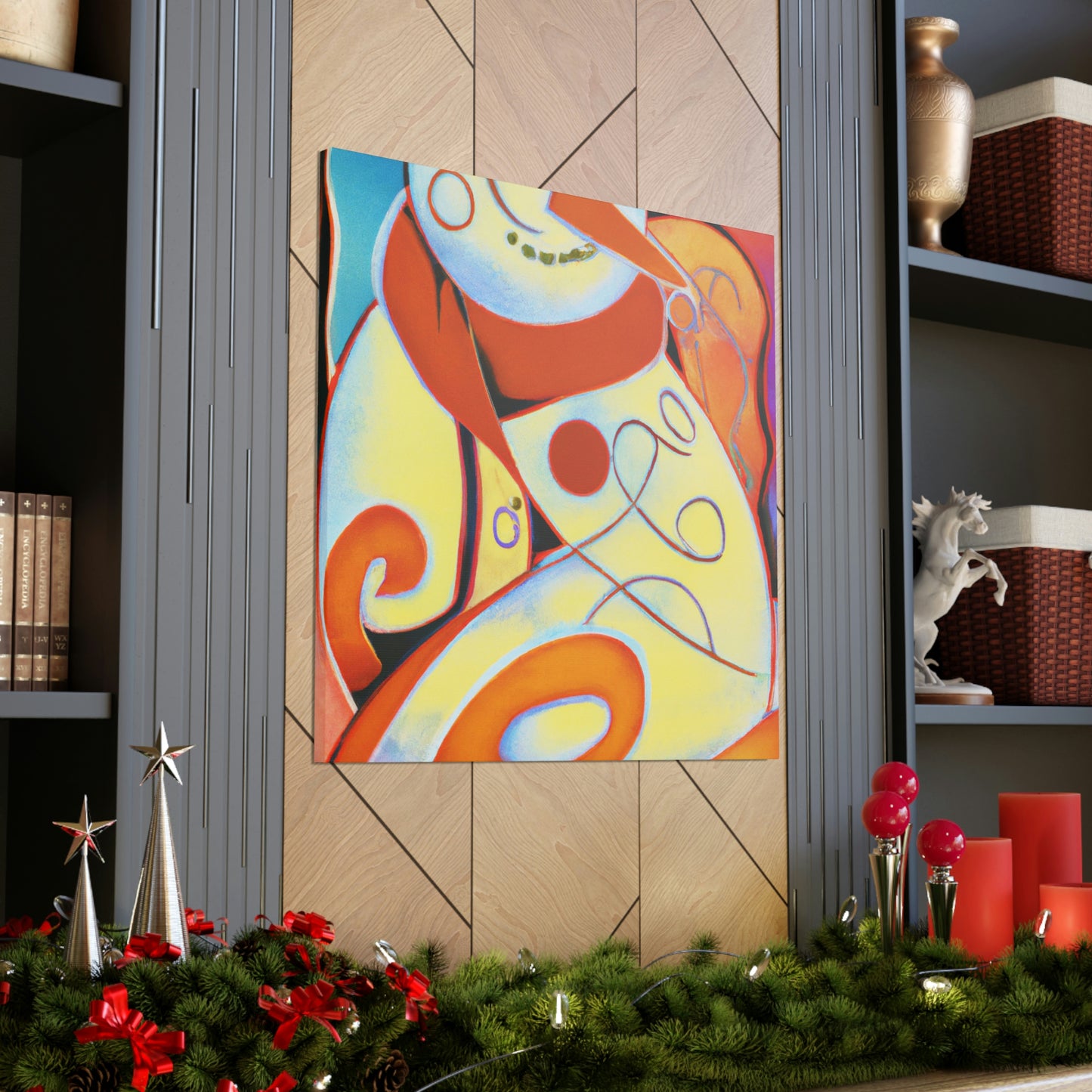 Snowy Art Deco Joy - Canvas