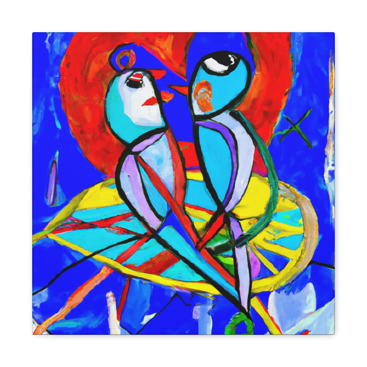 "Lovebirds On A Wire" - Canvas