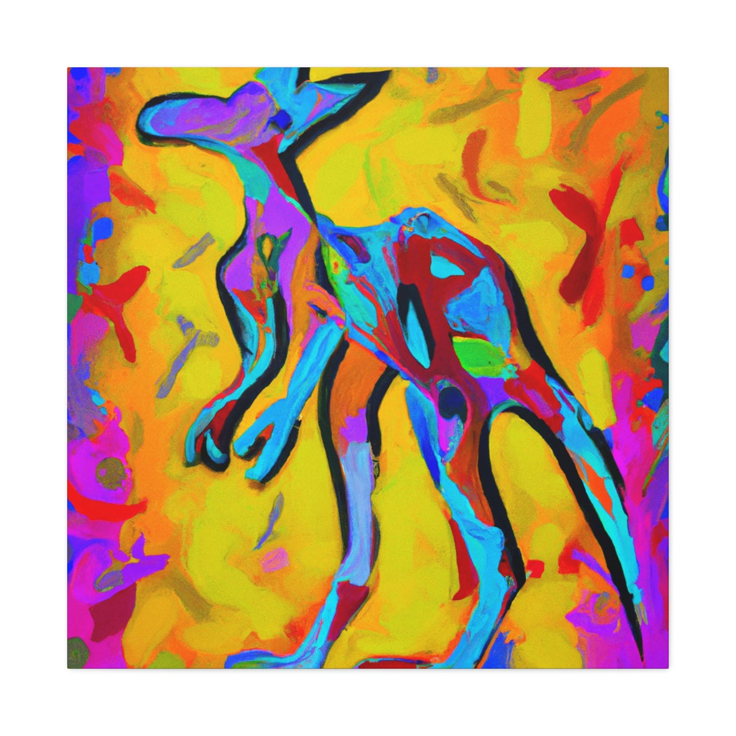 Kangaroo's Expressionist Dance - Canvas